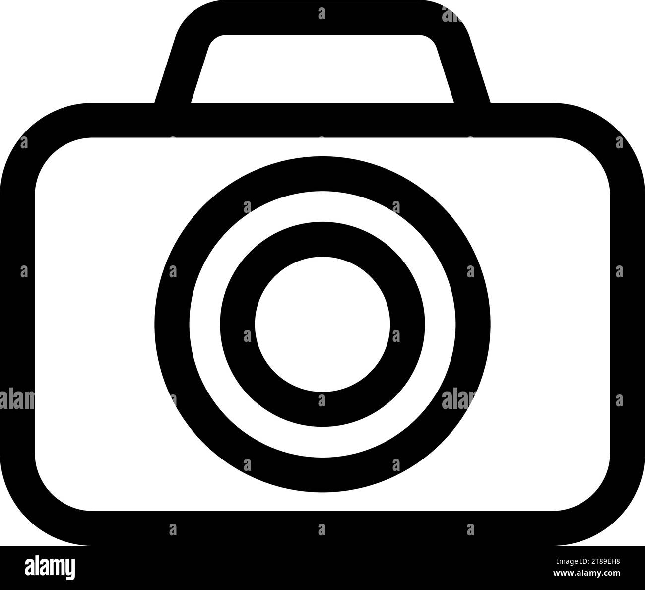 Lineares Symbol der Fotokamera als konzeptionelles Symbol für Webdesign Stock Vektor