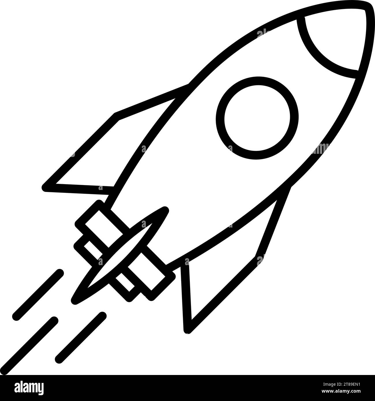 Lineare Ikone eines Raketenschiffs als Konzept kreativer Geschäftsidee Stock Vektor