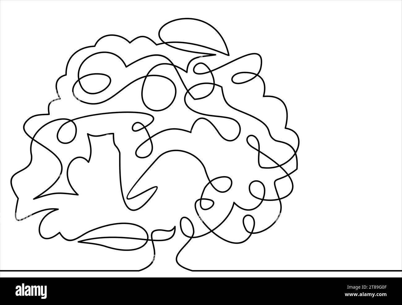 Linienzeichnung eines Strukturbaums, Abbildung – durchgehende Linienzeichnung Stock Vektor