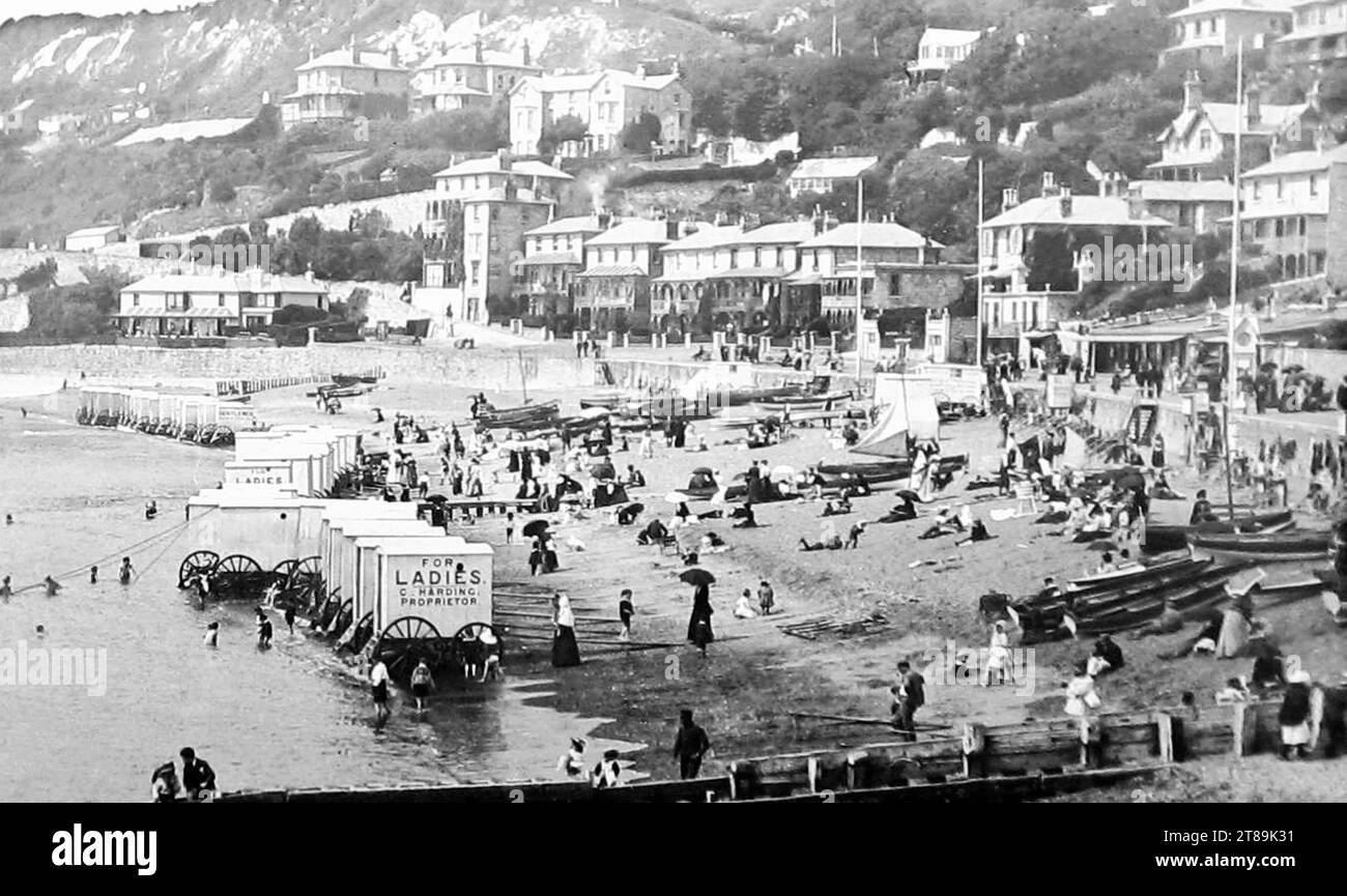 Ventnor Beach, Isle of Wight, viktorianische Zeit Stockfoto