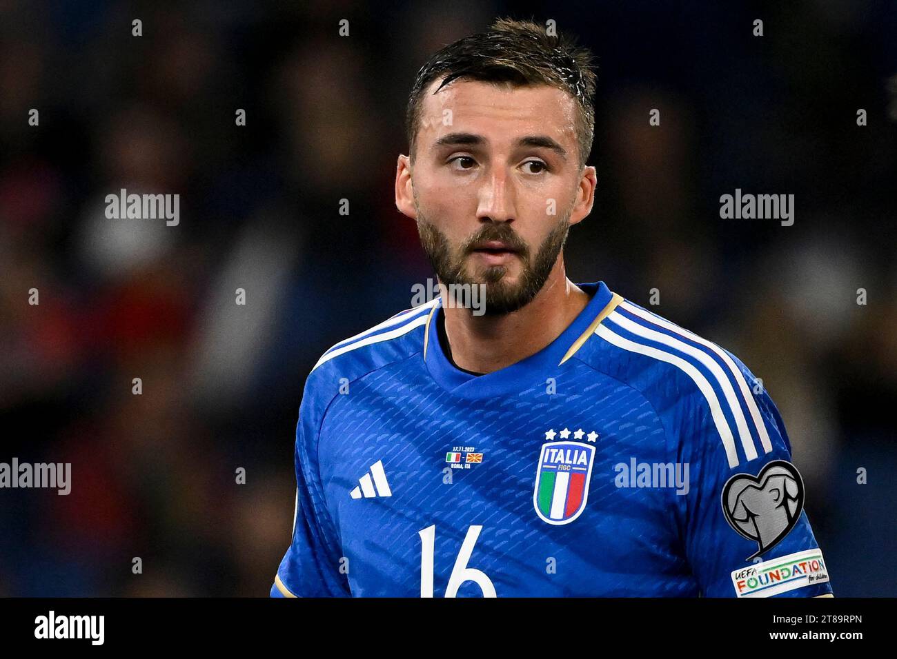 Bryan Cristante von Italien während des Gruppenspiels der Qualifikation zur EM 2024 2024 zwischen Italien und Nordmazedonien im Olimpico-Stadion in Rom (Italien), 17. November 2023. Stockfoto