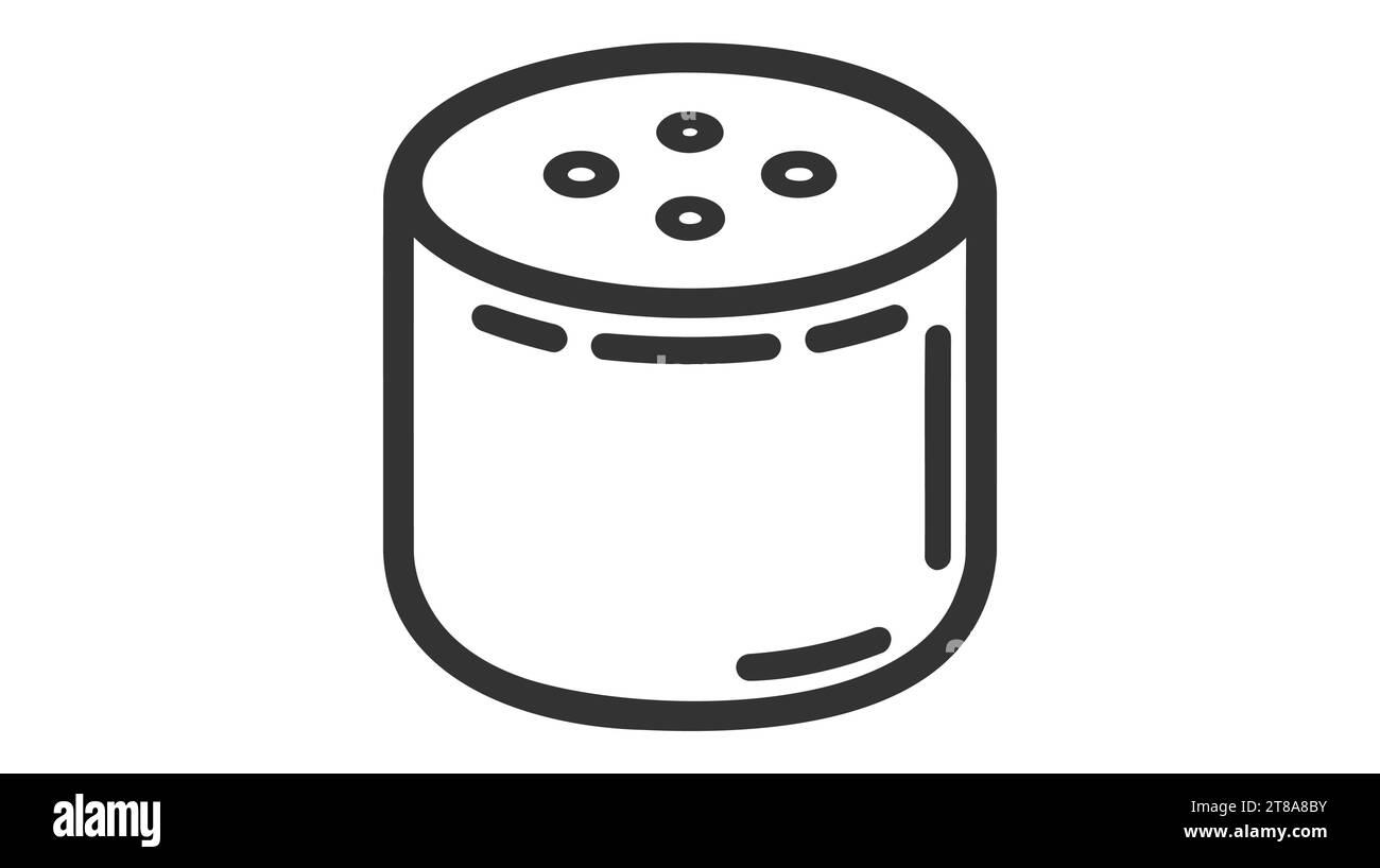 Schwarzes Symbol für Smart Speaker Line. Persönliche Sprachunterstützung, Gesprächserkennung. Stock Vektor