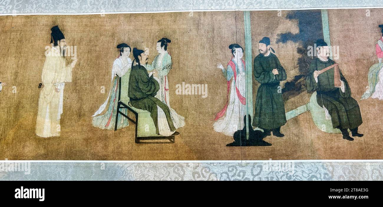 Peking, China, Chinesische Schätze, Kunst, Urban Monument, „die Verbotene Stadt“, historisches Gemälde, königliche Szene, Reproduktion im Shop, Old china Stockfoto