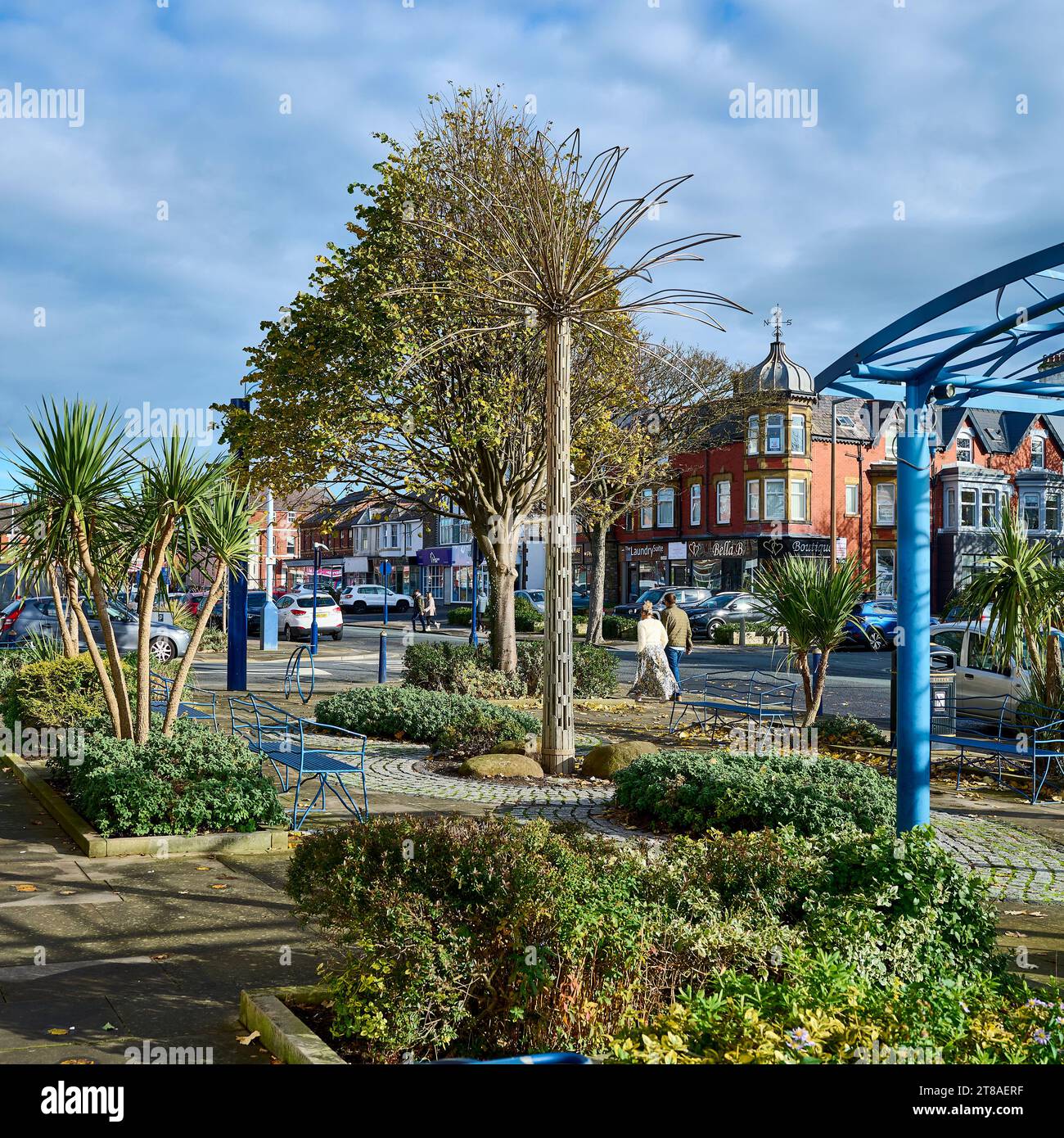 Straßenmöbel an der Wood Street, St. Annes, Lancashire Stockfoto