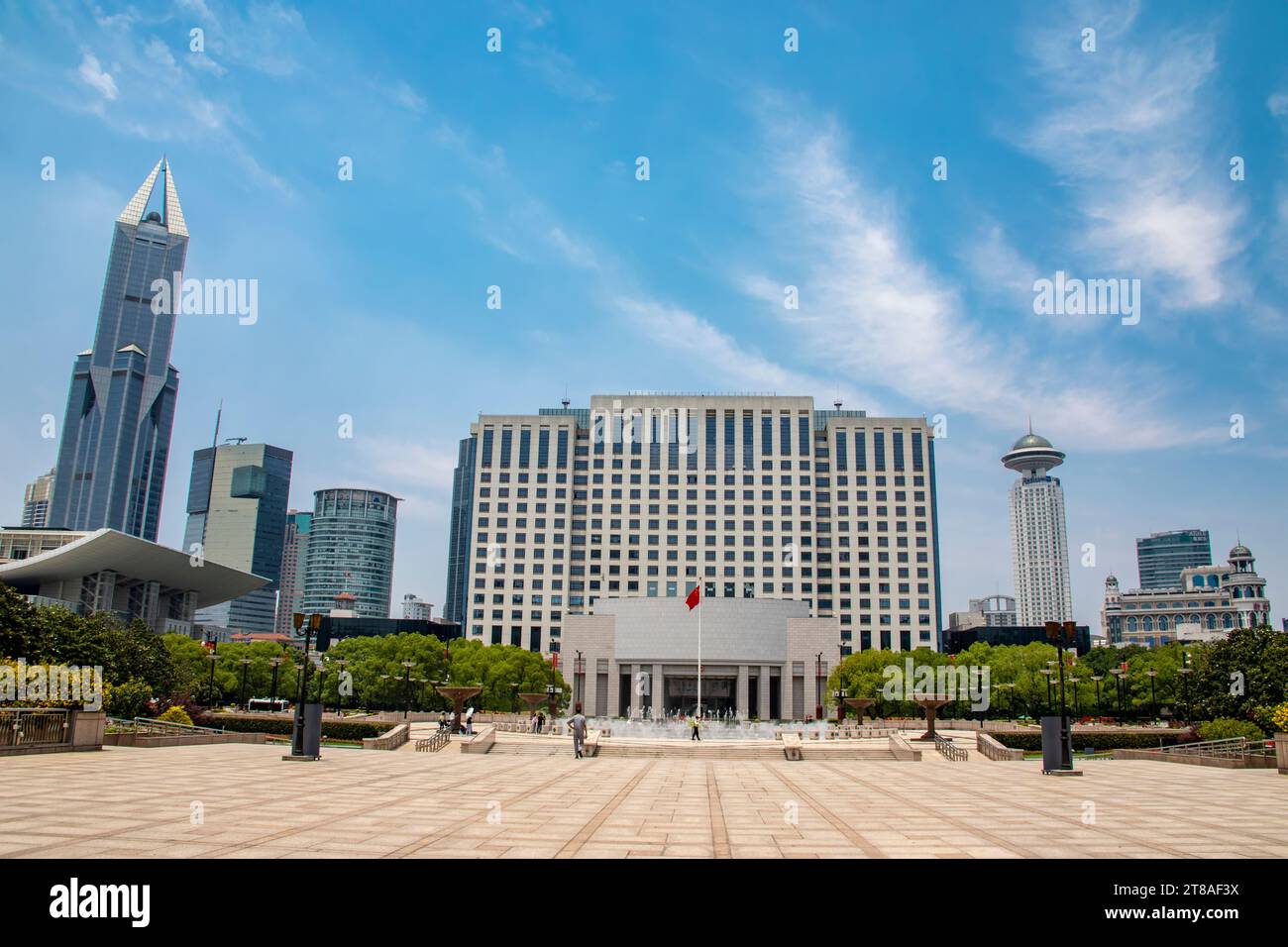 Shanghai China 9. Juni 2023: Außenansicht des Regierungsgebäudes von shanghai auf dem People Square. Stockfoto