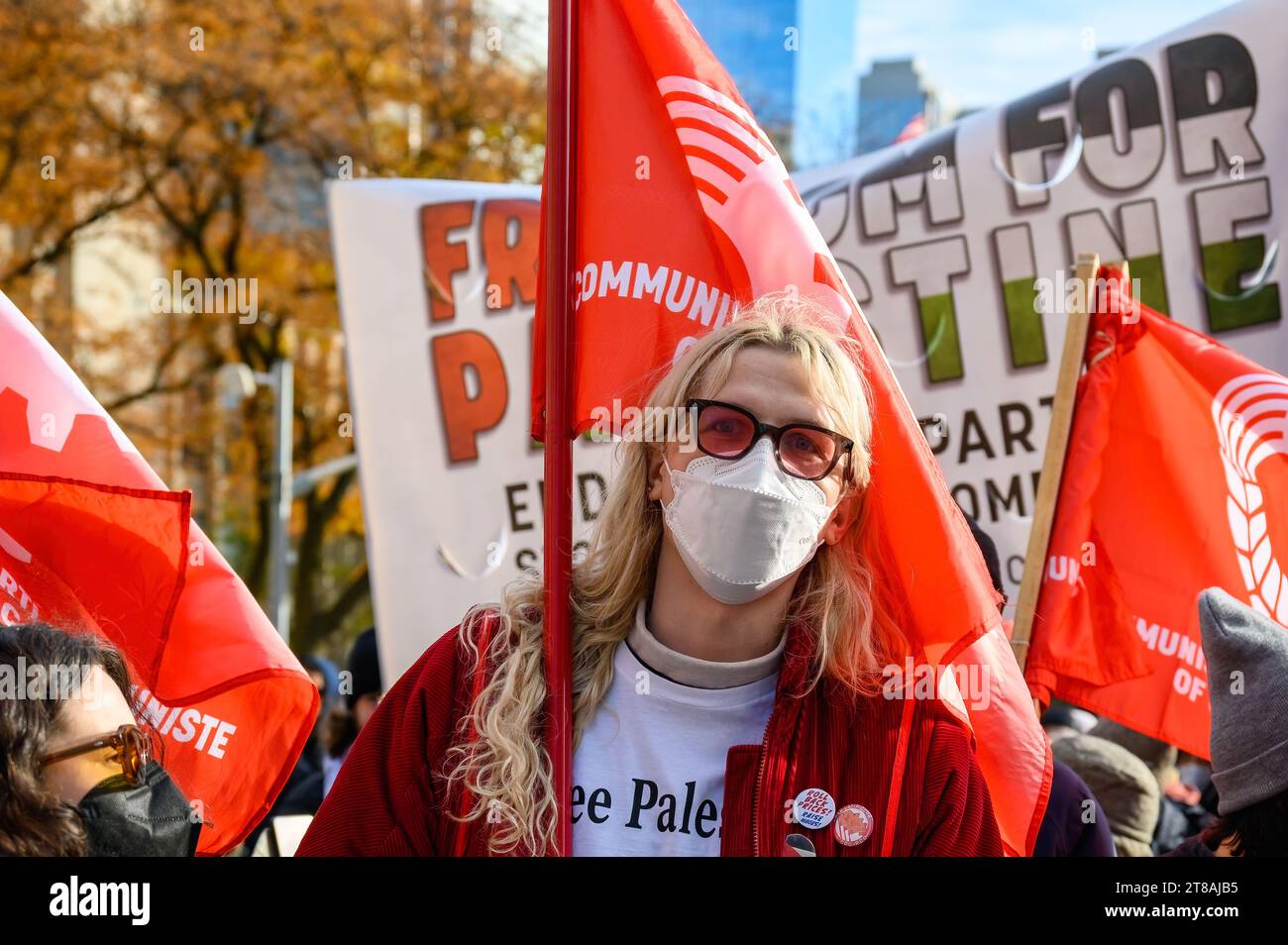 Pro-Palästina-Protest im US-Konsulat auf der University Avenue, Toronto, Kanada Stockfoto
