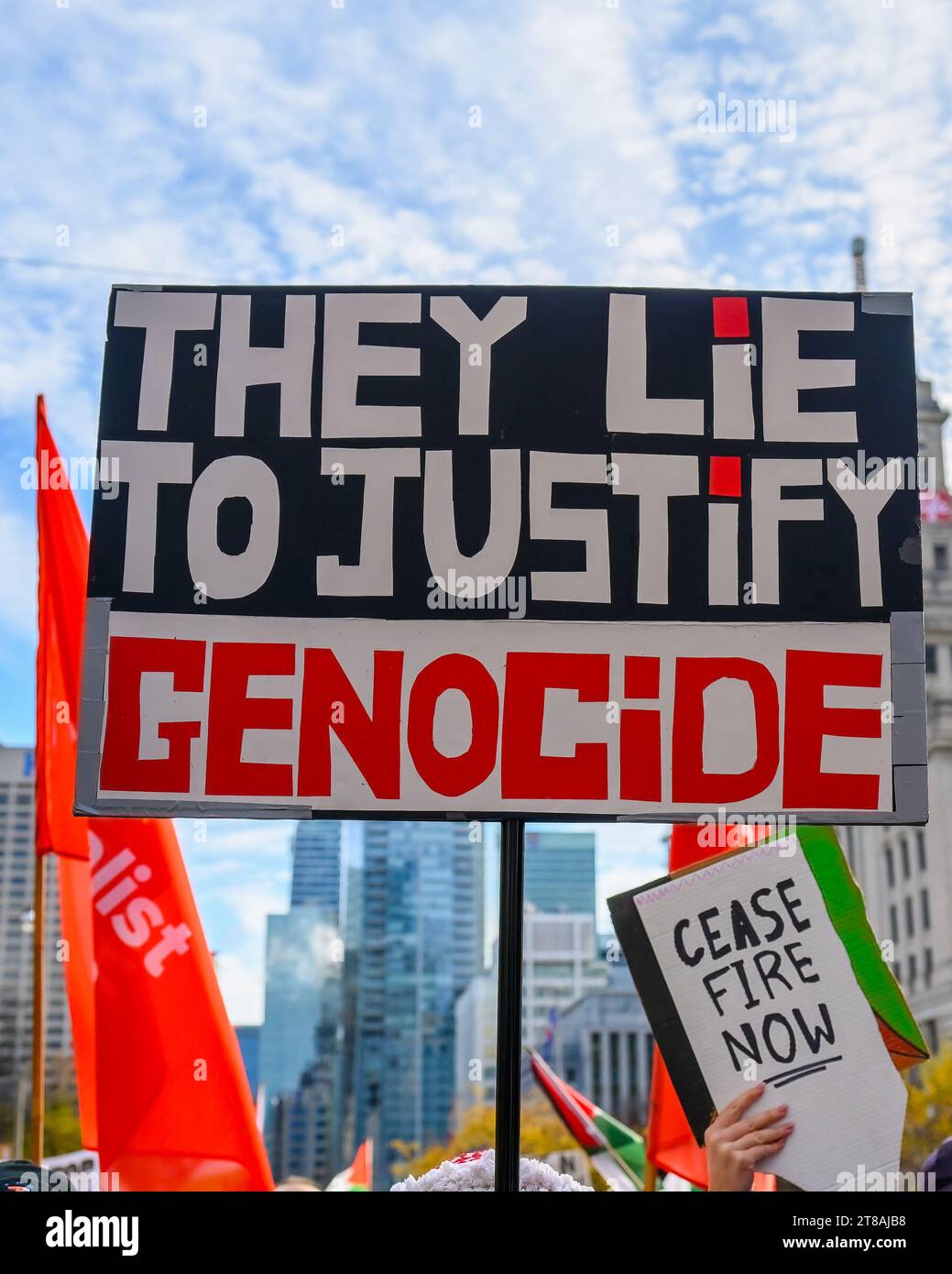 Pro-Palästina-Protest im US-Konsulat auf der University Avenue, Toronto, Kanada Stockfoto