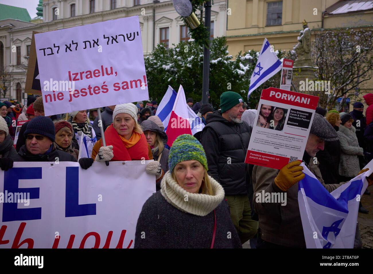 Warschau, Mazovian, Polen. November 2023. Demonstration, organisiert von der israelischen Botschaft (Credit Image: © Hubert Mathis/ZUMA Press Wire) NUR REDAKTIONELLE VERWENDUNG! Nicht für kommerzielle ZWECKE! Quelle: ZUMA Press, Inc./Alamy Live News Stockfoto