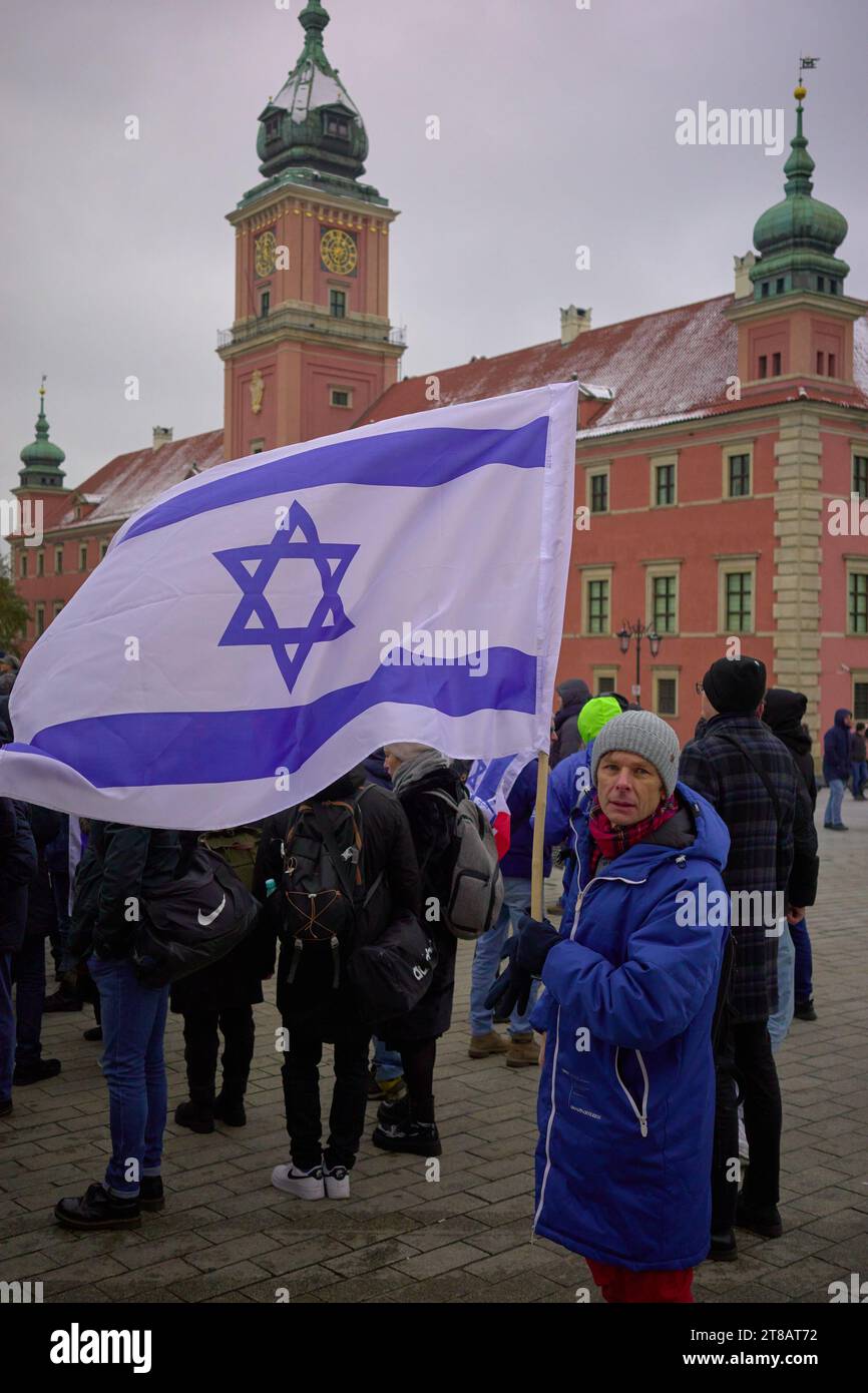 Warschau, Mazovian, Polen. November 2023. Demonstration, organisiert von der israelischen Botschaft (Credit Image: © Hubert Mathis/ZUMA Press Wire) NUR REDAKTIONELLE VERWENDUNG! Nicht für kommerzielle ZWECKE! Quelle: ZUMA Press, Inc./Alamy Live News Stockfoto