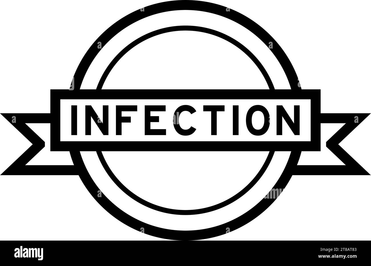Vintage schwarze Farbe rundes Label Banner mit Wort Infektion auf weißem Hintergrund Stock Vektor