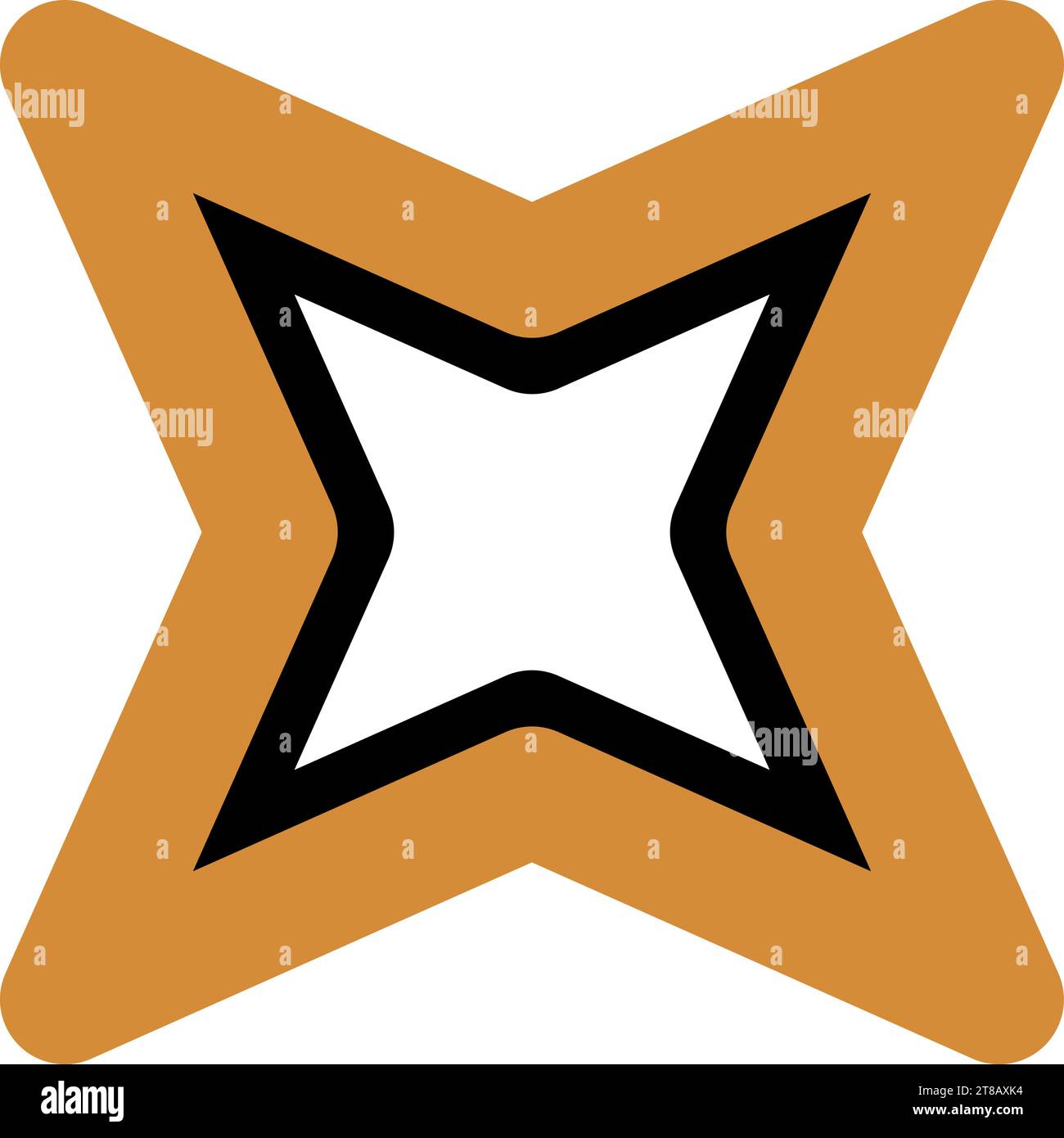 Luxuriöses Sternsymbol im Boho-Stil in Schwarz und Gold. Religiös-mystisches Piktogramm. Geheimes heiliges Vektorzeichen isoliert auf weißem Hintergrund Stock Vektor