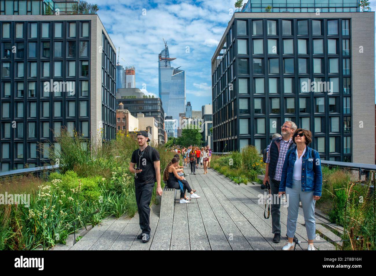 New york High Line New Urban Park entstand aus einer verlassenen Hochbahnstrecke in Chelsea Lower Manhattan New york City HIGHLINE, USA Stockfoto