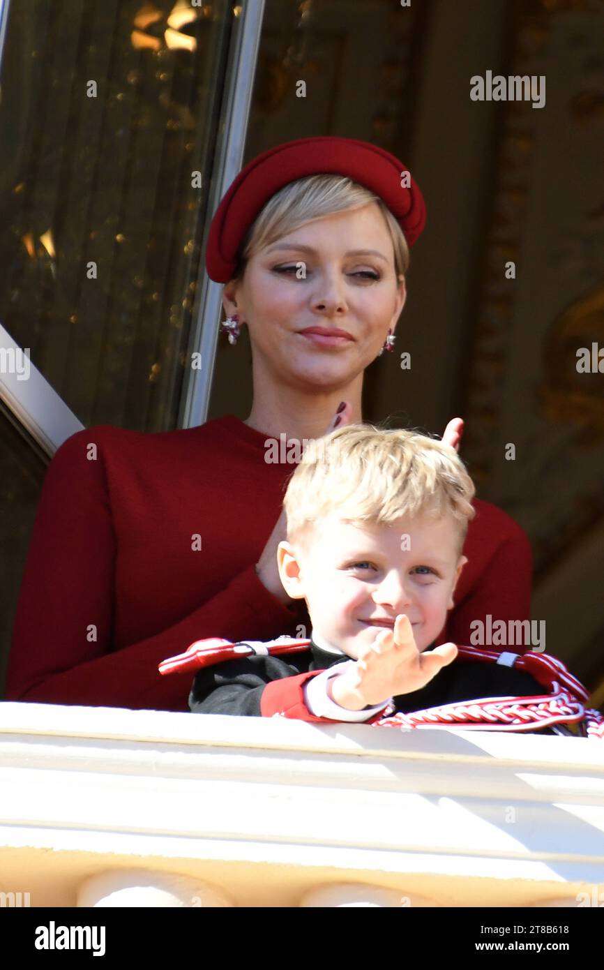 Monaco National Day 2023 MONACO, 19. NOVEMBER: Prinzessin Charlene von Monaco, Prinz Jacques von Monaco, am Monaco National Day 2023 am 19. November 2023 in Monaco, Copyright: XNewsxPicturesx Royal Monaco Day_1244 Credit: Imago/Alamy Live News Stockfoto