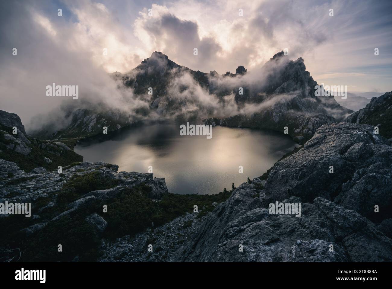 See-Oberon in Western Arthurs Range, Südwesten Tasmanien Stockfoto