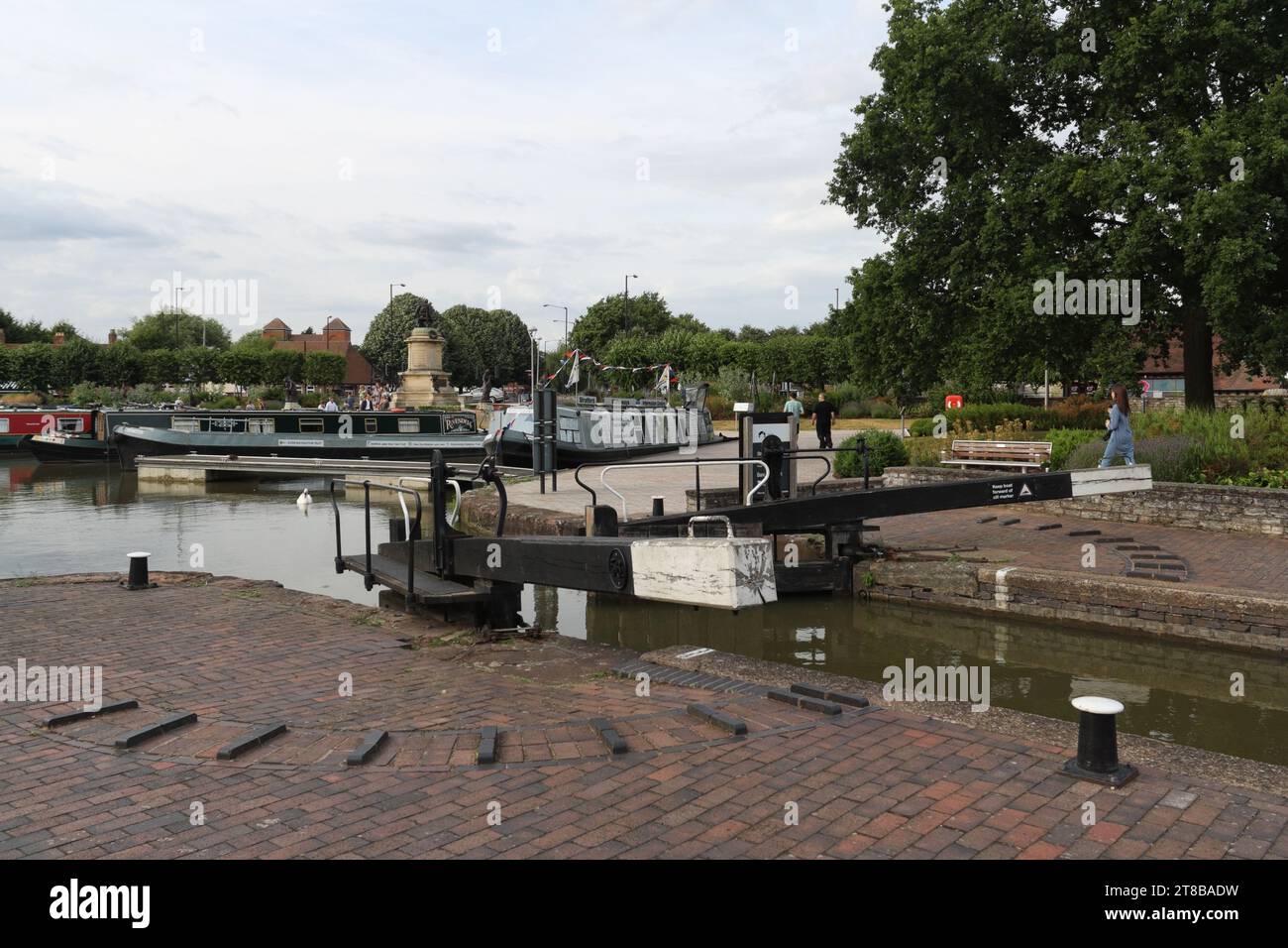 Kanalschleuse am Bancroft Basin Stratford upon Avon England UK, Inland Waterway Stockfoto