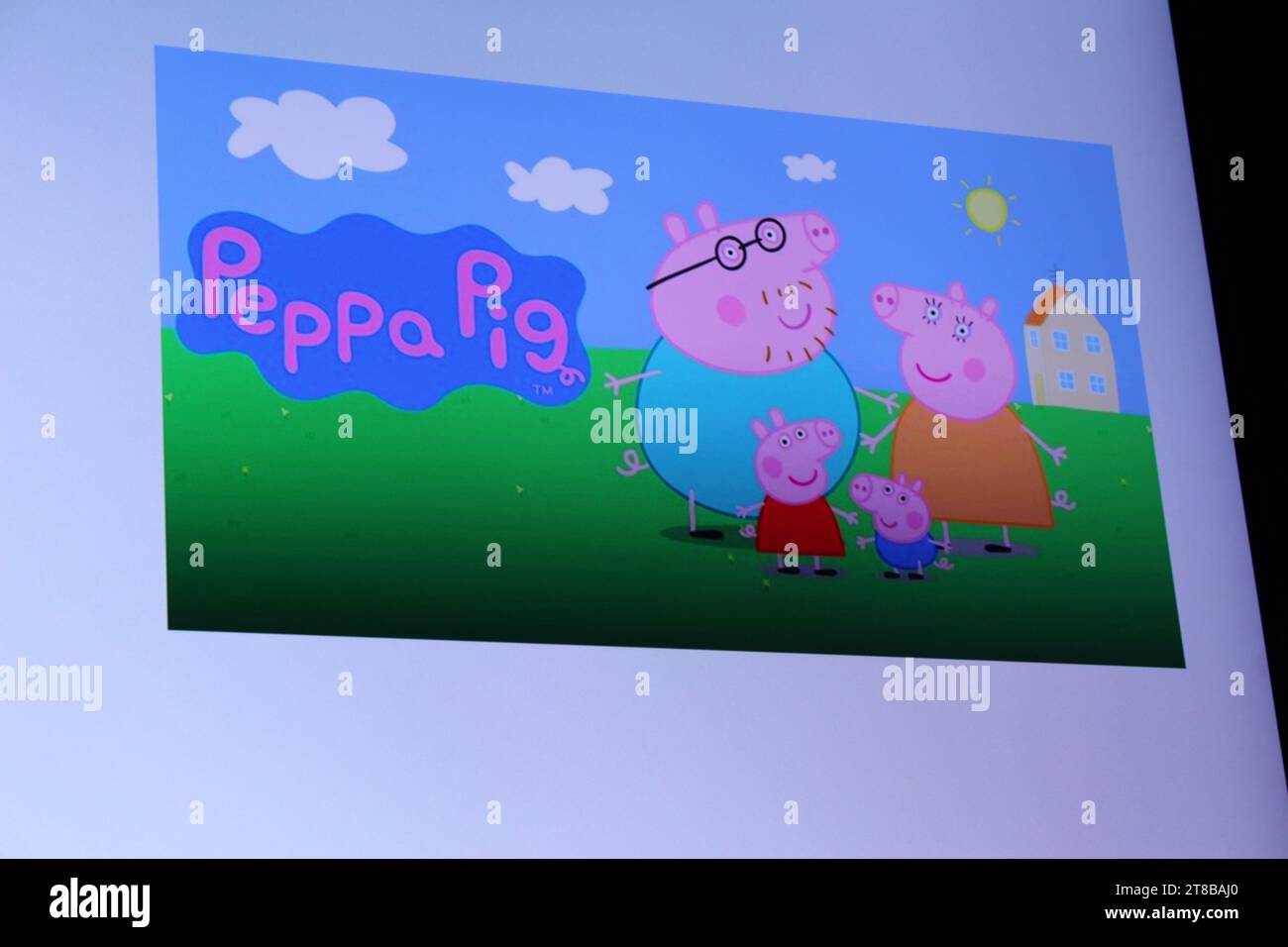 Peppa Pig animierte Zeichentrickfilm im Fernsehen Stockfoto