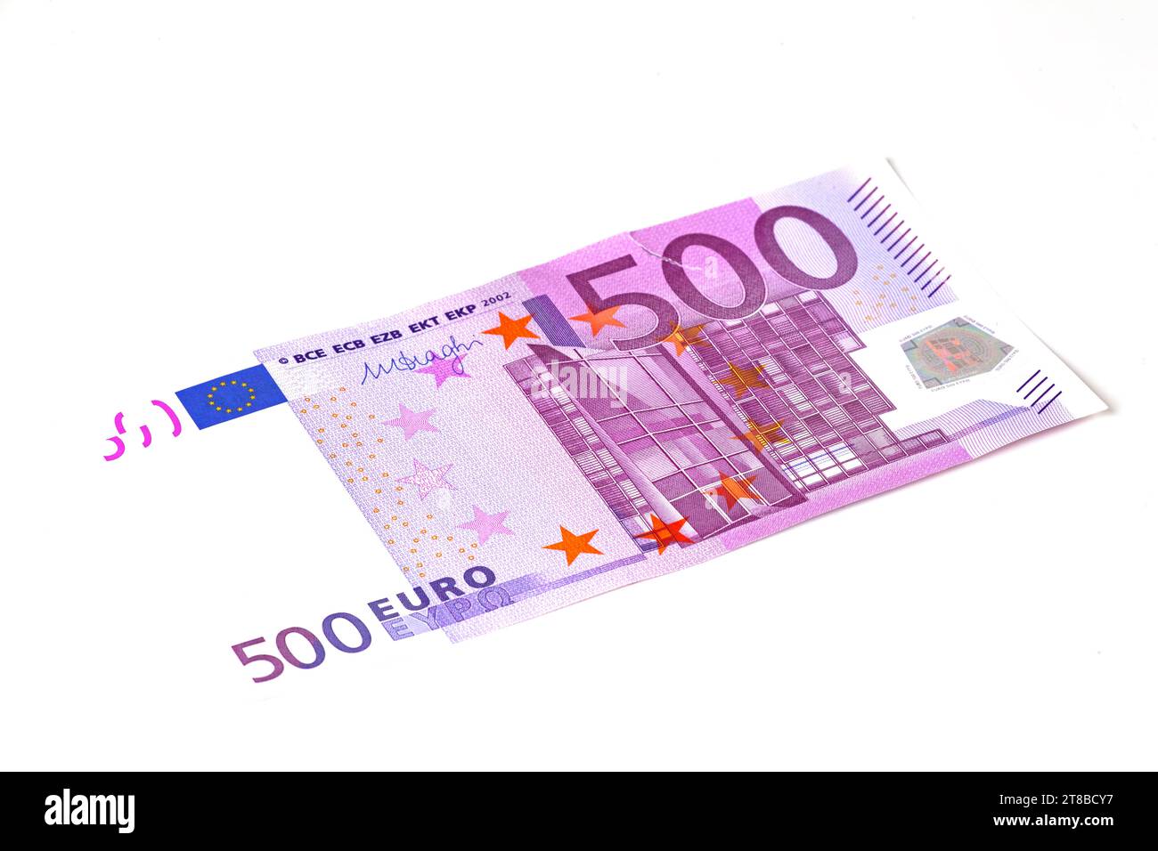 Euro-Banknoten isoliert auf weiß Stockfoto