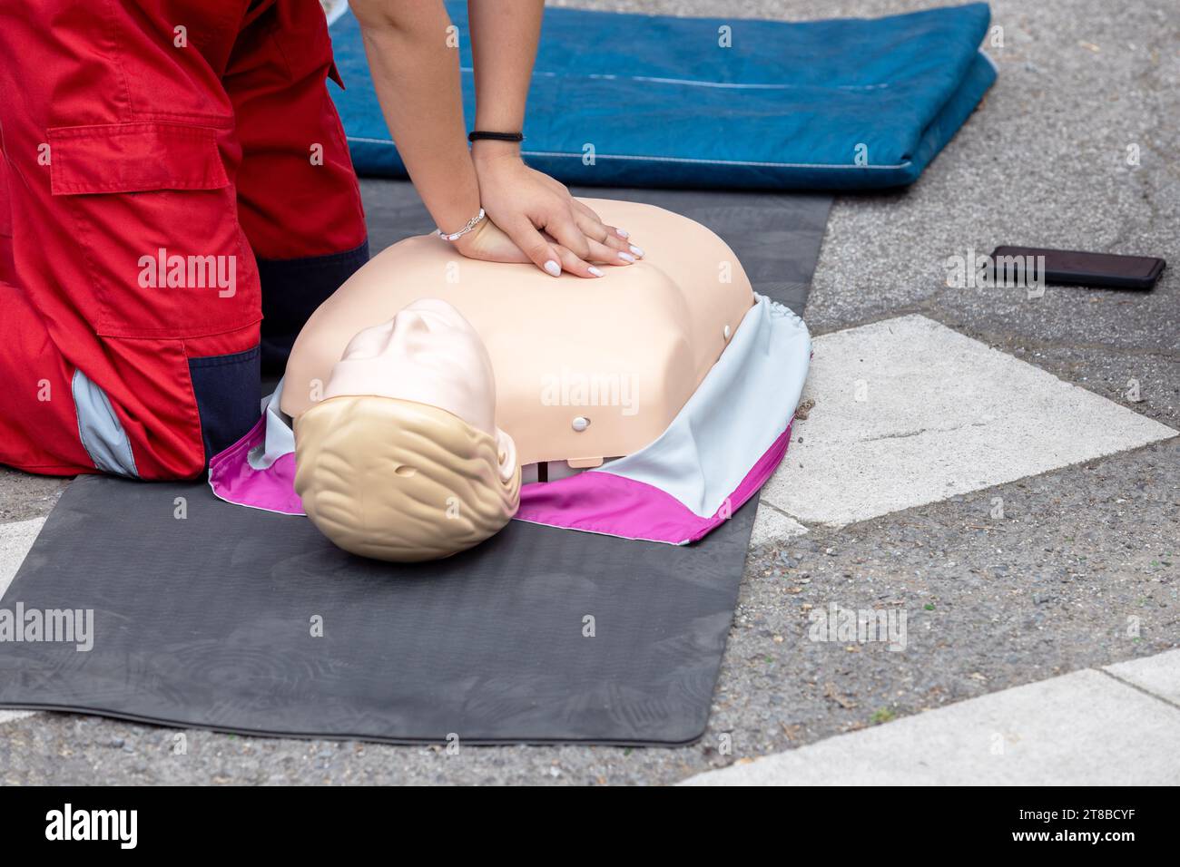HLW und erste-Hilfe-Schulung Stockfoto
