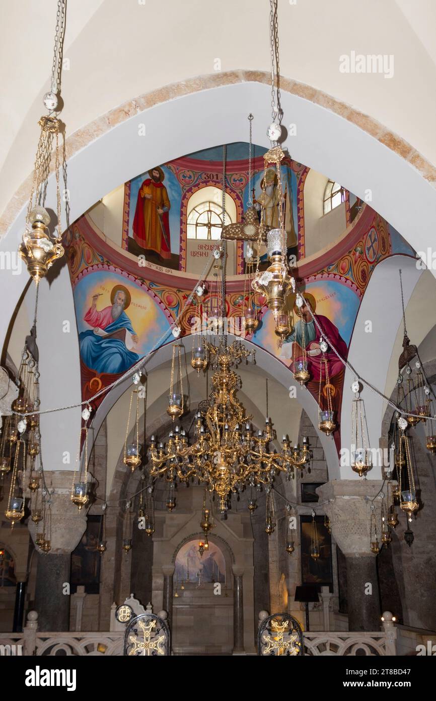 Kapelle der Heiligen Helena, Grabeskirche alias Auferstehungskirche, christliches Viertel, Altstadt von Jerusalem, Israel Stockfoto
