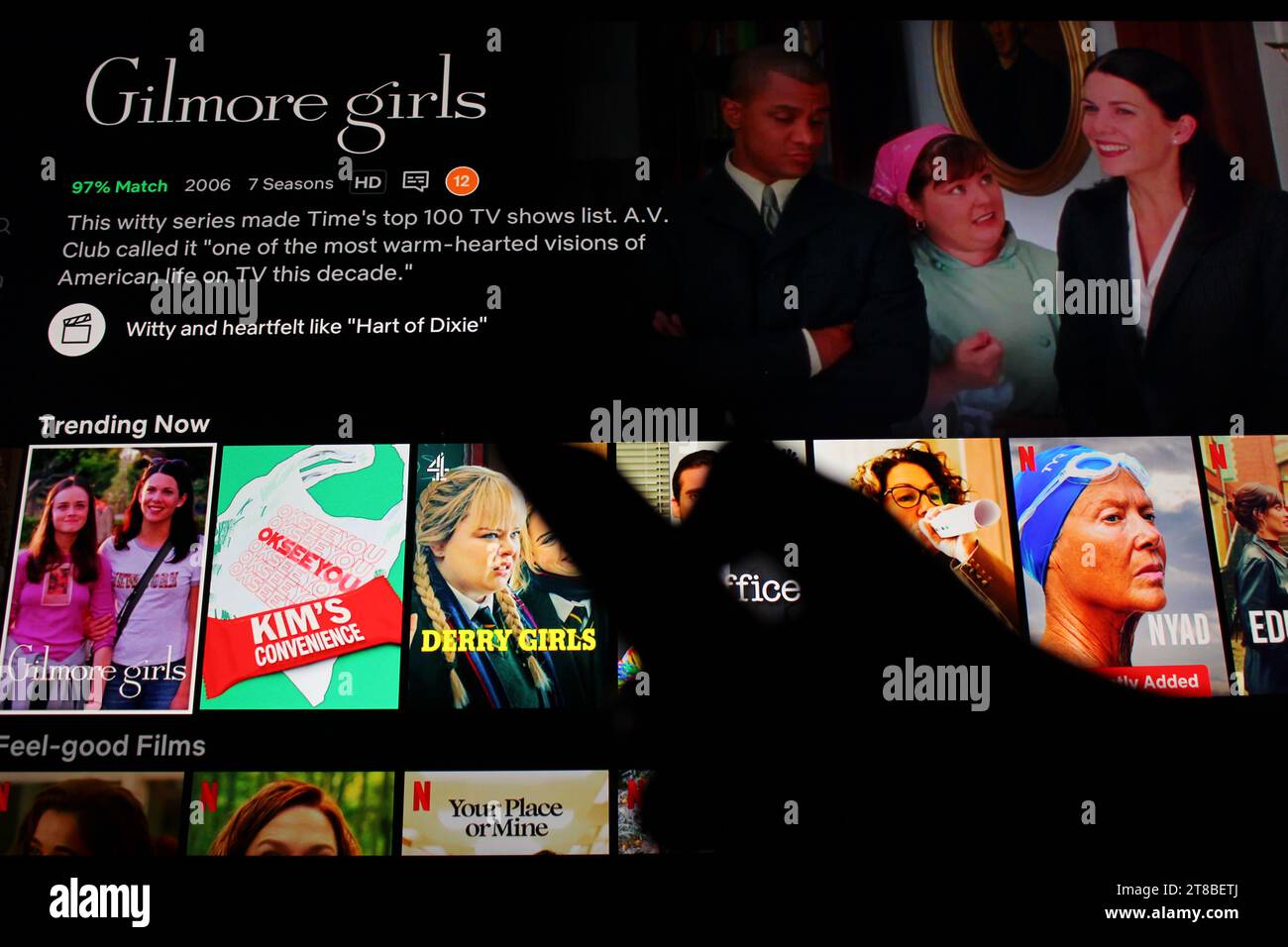 Gilmore Girls in der Netflix TV App zeigte Trending Now Stockfoto