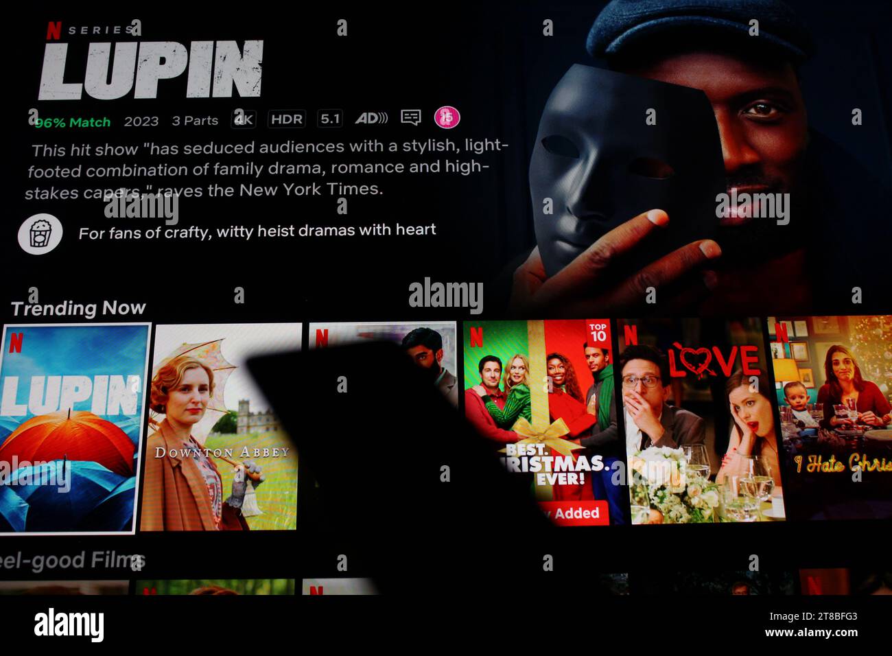 Lupin Series 3 Trend jetzt bei Netflix Stockfoto