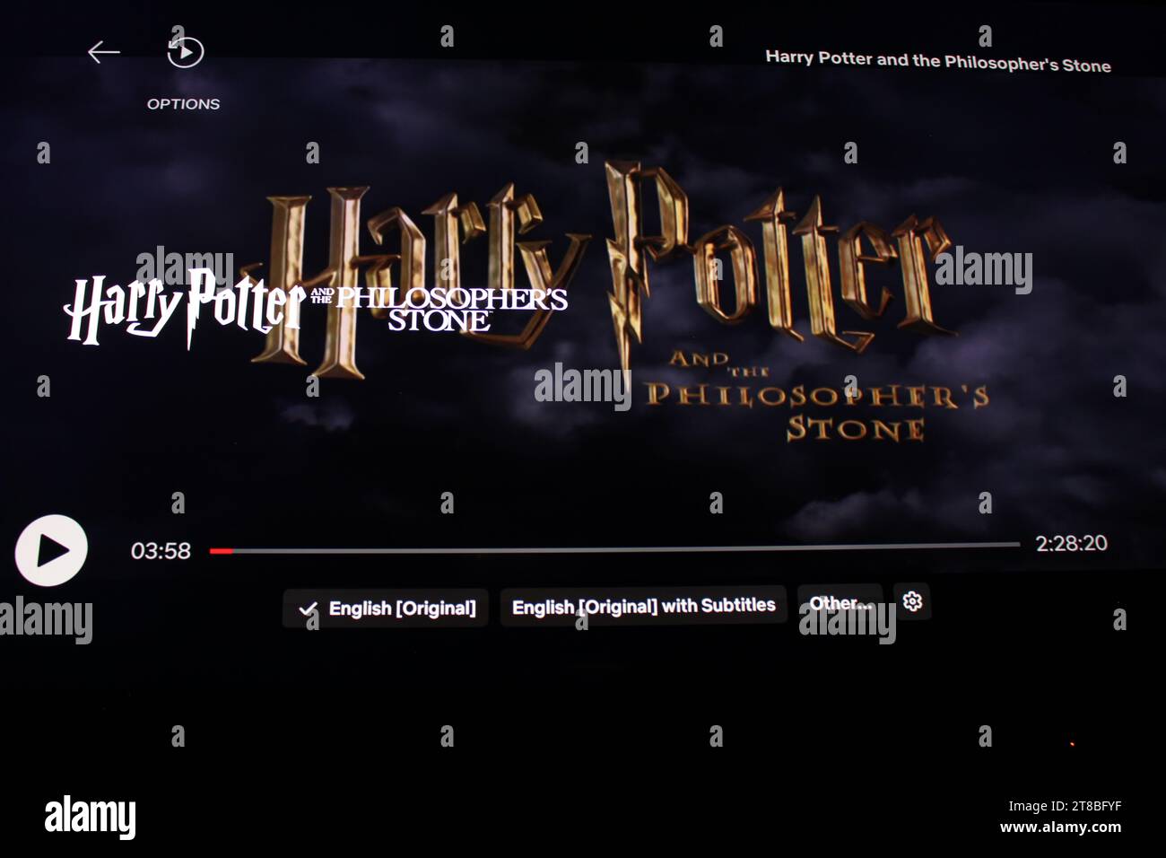 Harry Potter und die Philosophen Stone auf Netflix Stockfoto
