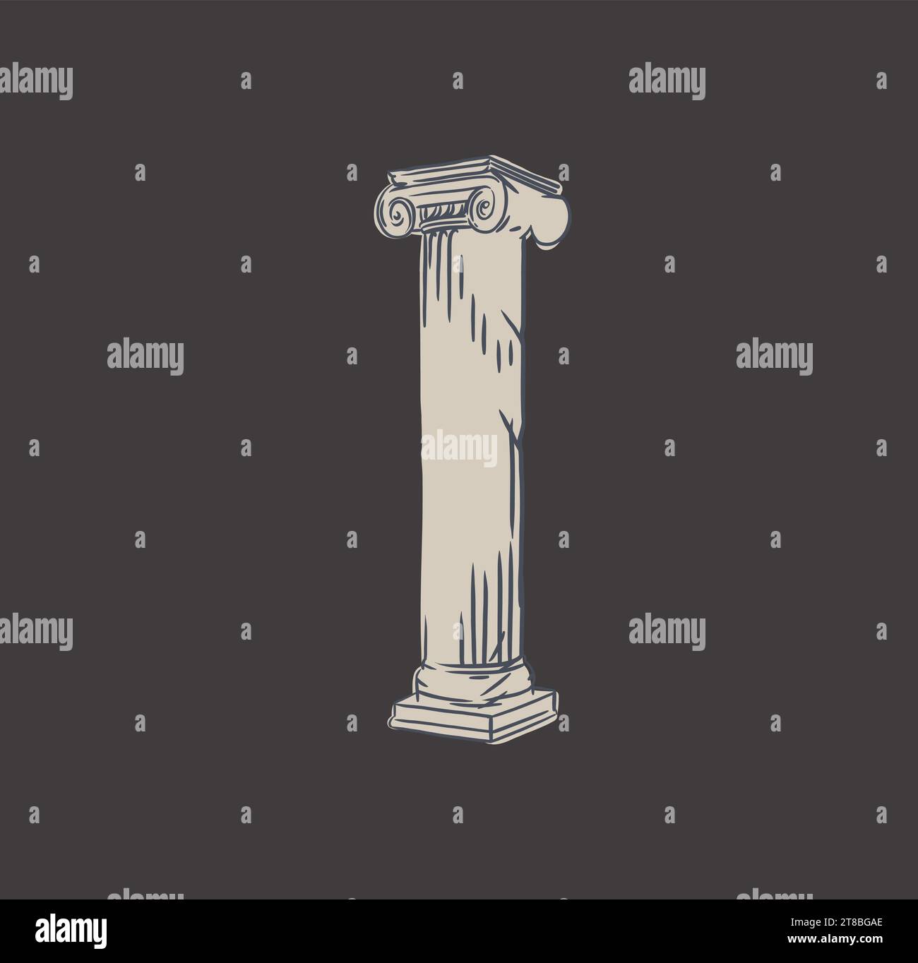 Hand gezeichneter Vektor abstrakte Umrisse, Grafik, Linie griechische alte Skulptur Statue Linie Kunst Moderne Zeichnung Set. Antike klassische Spalte in trendigen Bohemian Stock Vektor