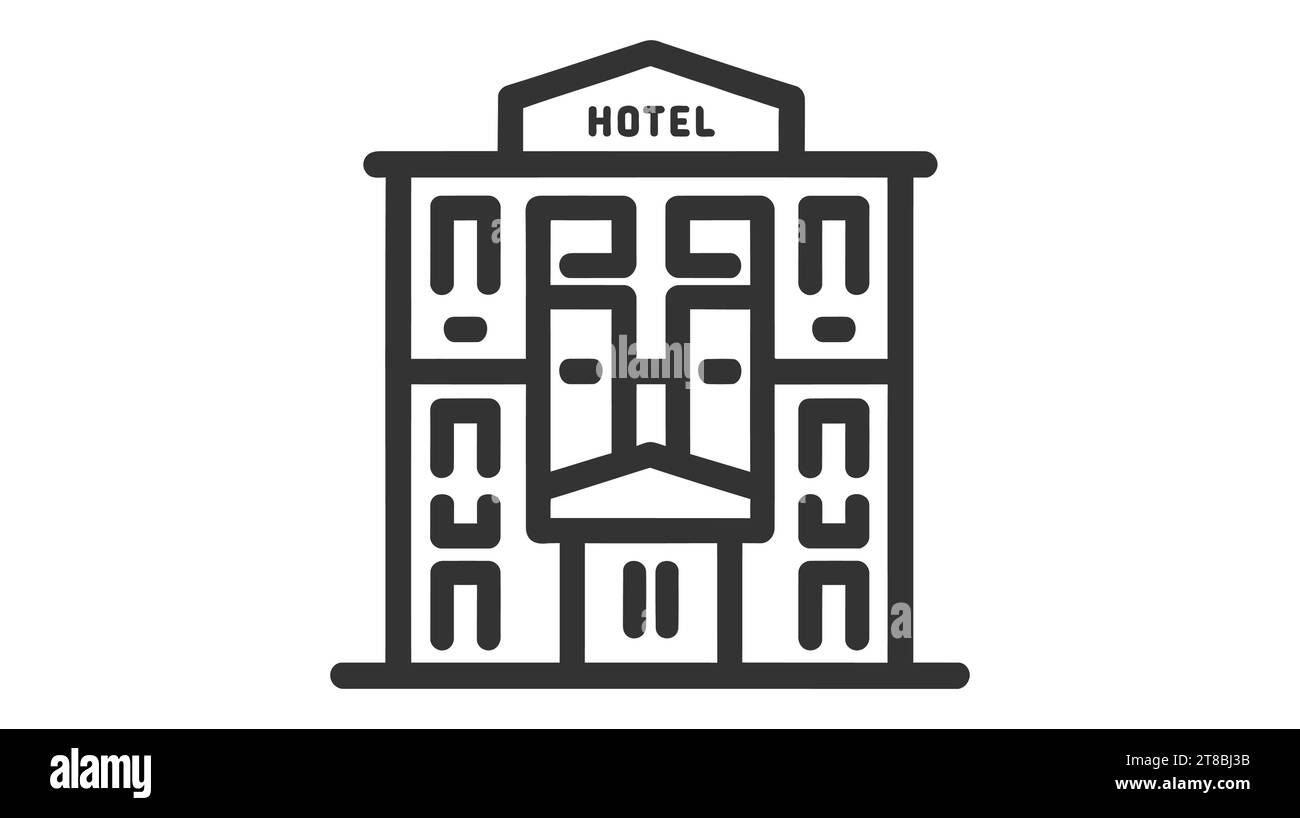 Hotel Symbol auf weißem Hintergrund. Einfache flache Piktogramm für Business, Marketing, Internet Konzept. Trendigen, modernen Vektor Symbol für Web site des Stock Vektor