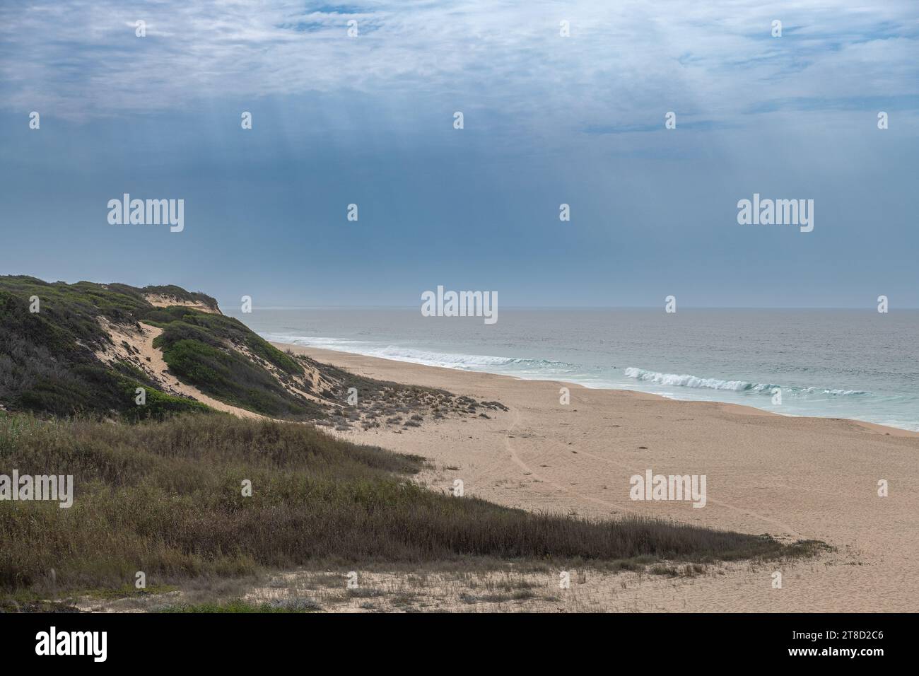 Blick auf Melides Beach, Alentejo, Portugal Stockfoto
