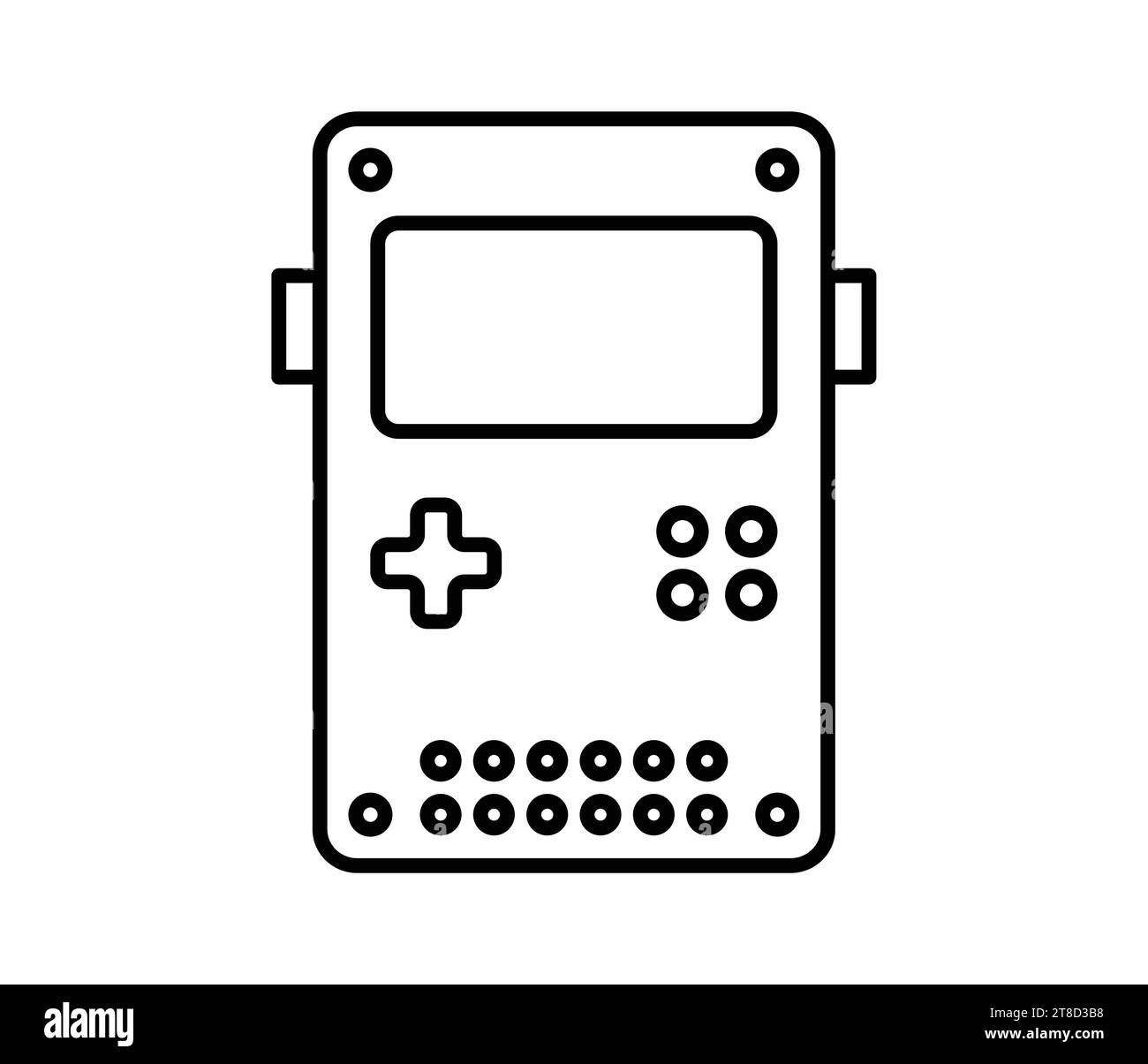 Tragbare Retro-Spielkonsole. Symbol „Gliederung“. Vektorabbildung. Objekt auf weißem Hintergrund isoliert. Stock Vektor