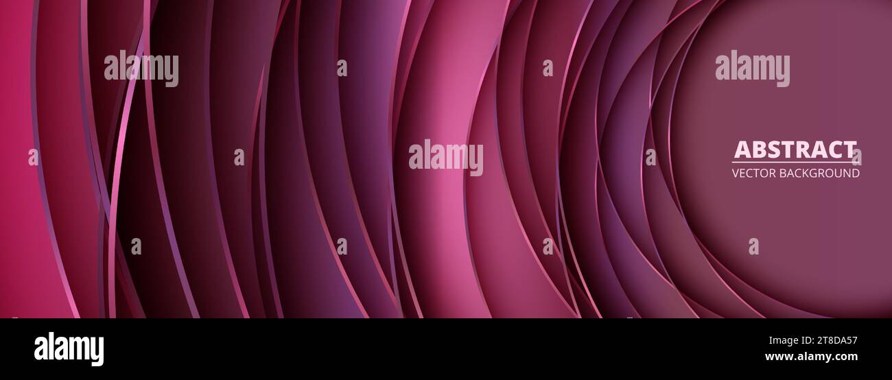 Abstrakter farbenfroher 3D-Hintergrund mit geometrischen Kreislinien. Futuristische realistische Vektorillustration mit abgerundeten Linien für Unternehmen, Unternehmen Stock Vektor