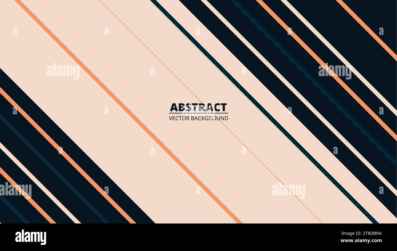 Abstraktes Hintergrunddesign im Retro-Stil in Schwarz und Beige mit diagonalen Linien. Vektorabbildung Stock Vektor