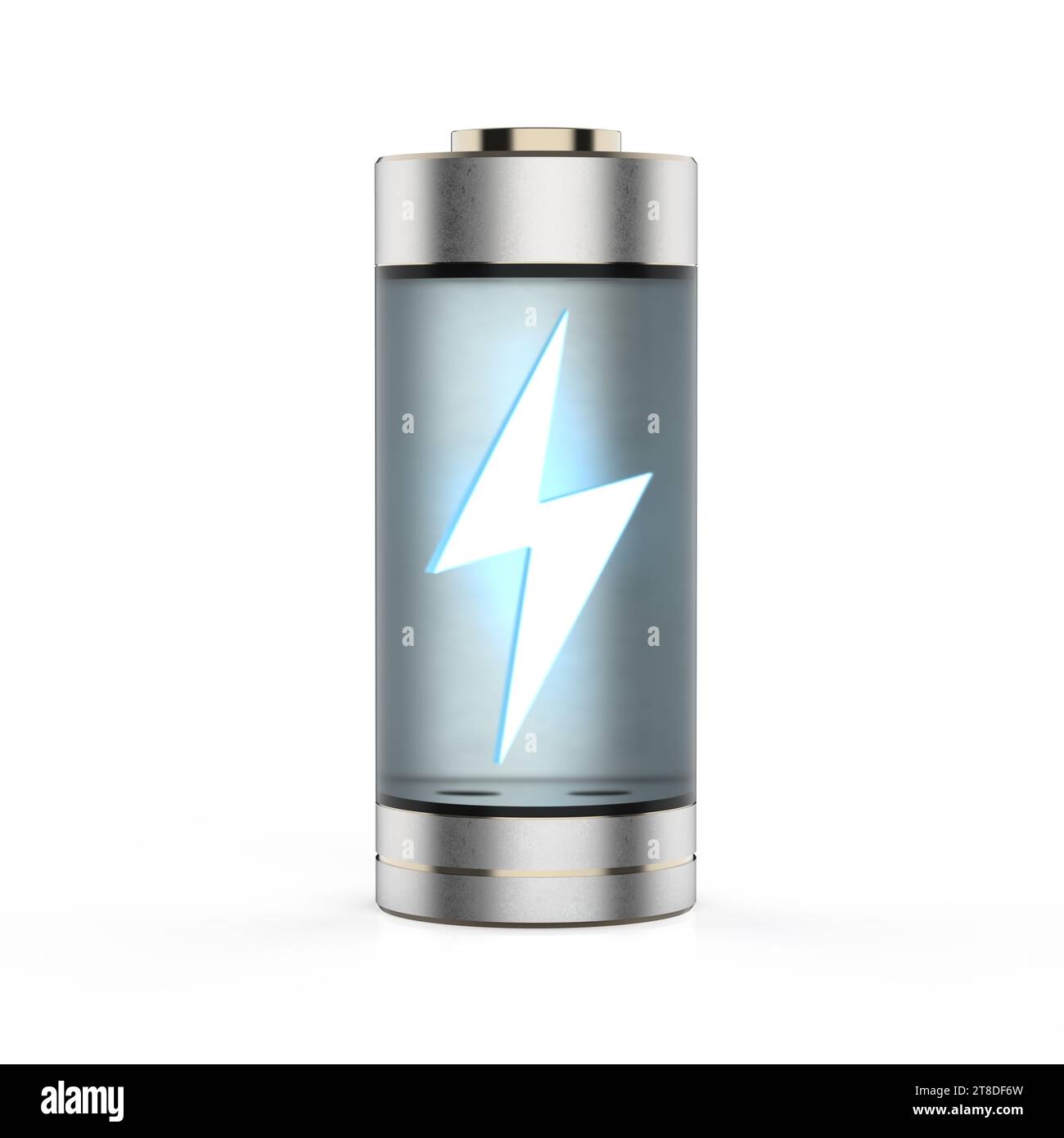 3D-Rendering-Akku isoliert auf weißem Hintergrund Stockfoto