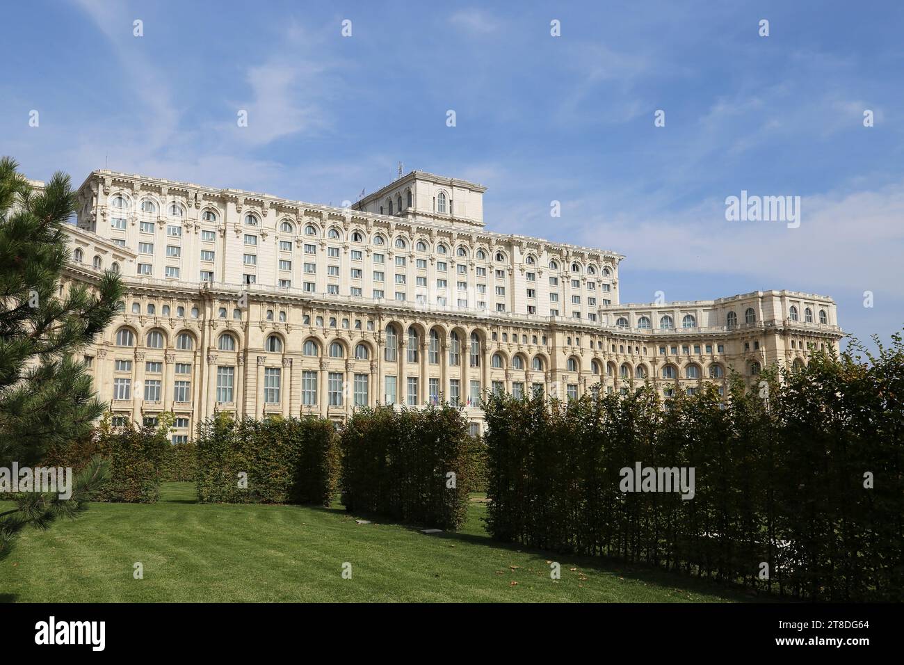 Parlamentspalast (Palatul Parlamentului) Südseite, Civic Centre, Historic Centre, Bukarest, Gemeinde Bukarest, Rumänien, Europa Stockfoto