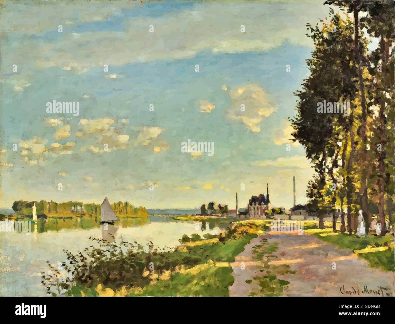 Argenteuil, circa 1872 (Öl auf Leinwand) von dem Künstler Monet, Claude (1840-1926) / Französisch. Stock Vektor