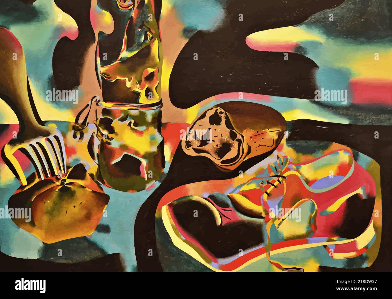 Stillleben mit dem alten Schuh, 1937: Joan Miró Stock Vektor