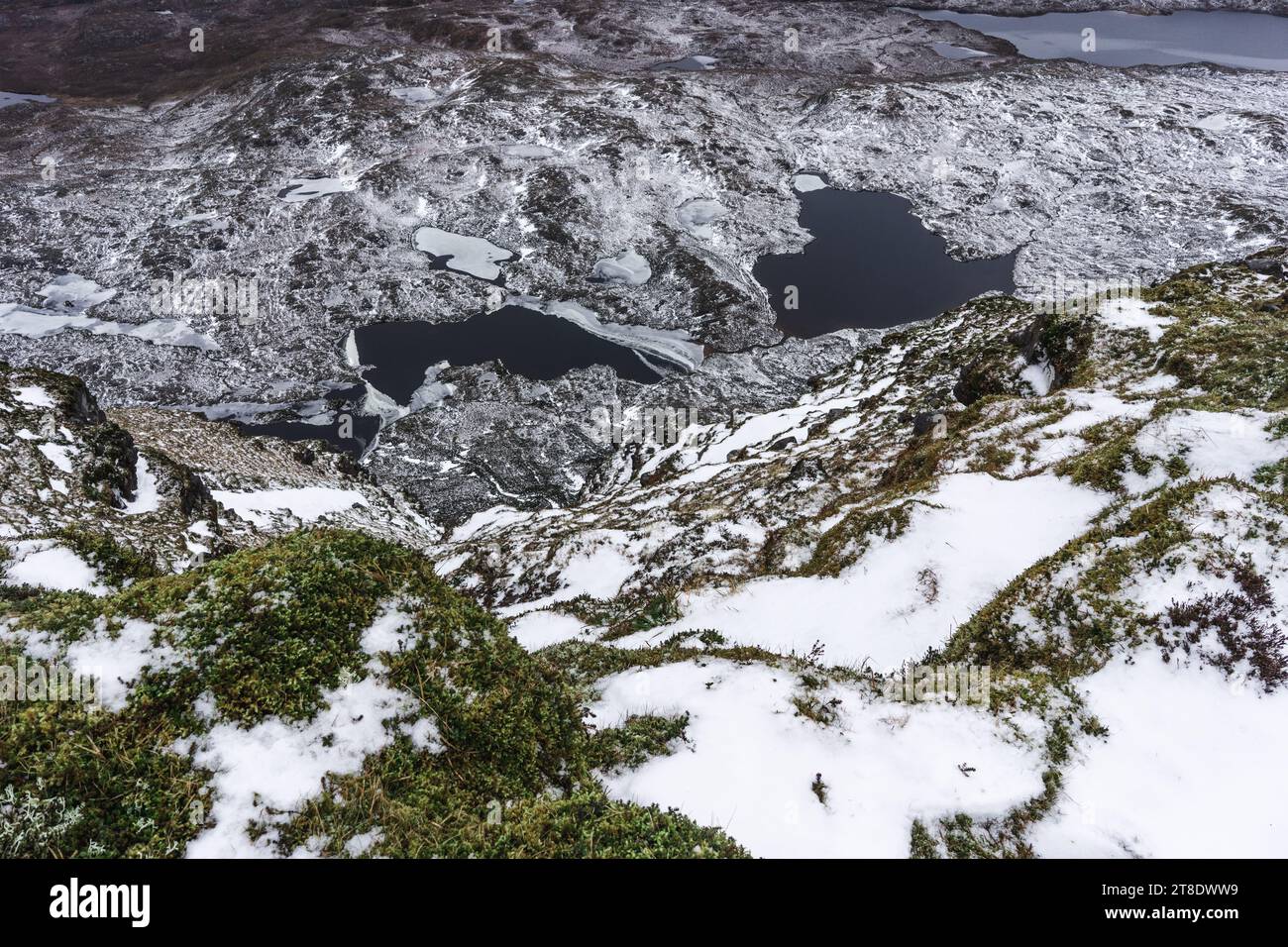 Winterszene in den schottischen Highlands Stockfoto