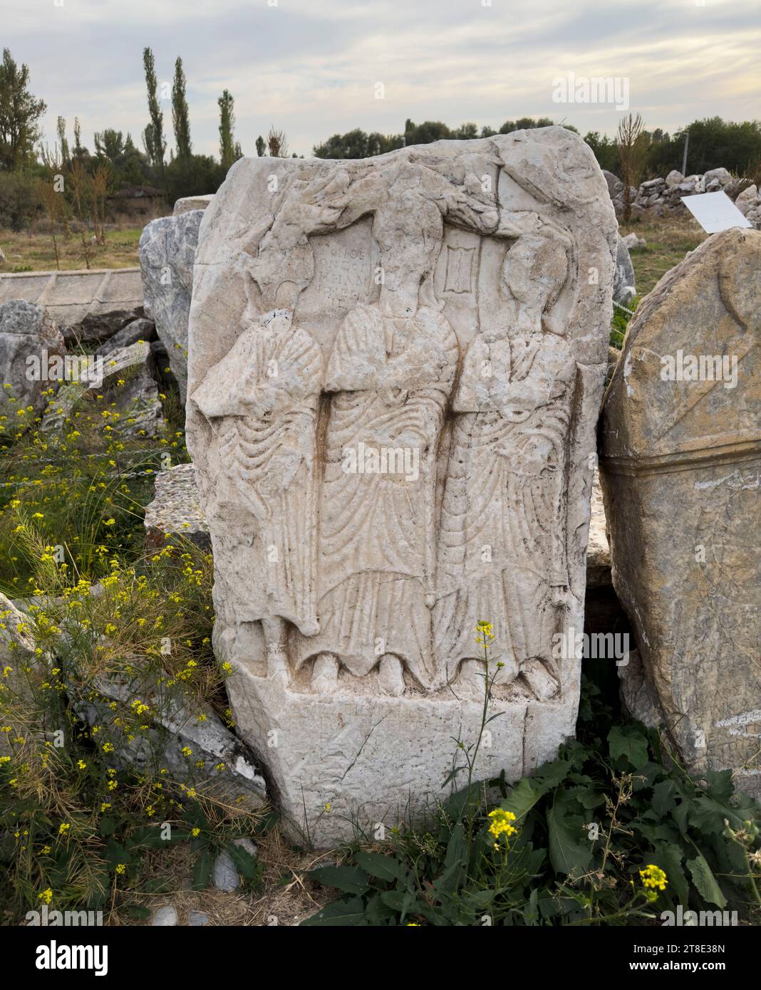 Antike Ruinen der Stadt Aizanoi. Zeus Tempel, Kutahya - Türkei Stockfoto