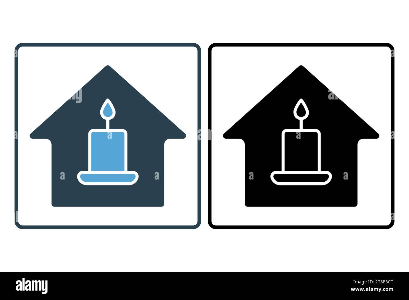 Kerzenhaus-Symbol. Symbol für Meditation, Wellness, Spa. Symbolstil durchgehend. Einfache Vektorkonstruktion bearbeitbar Stock Vektor