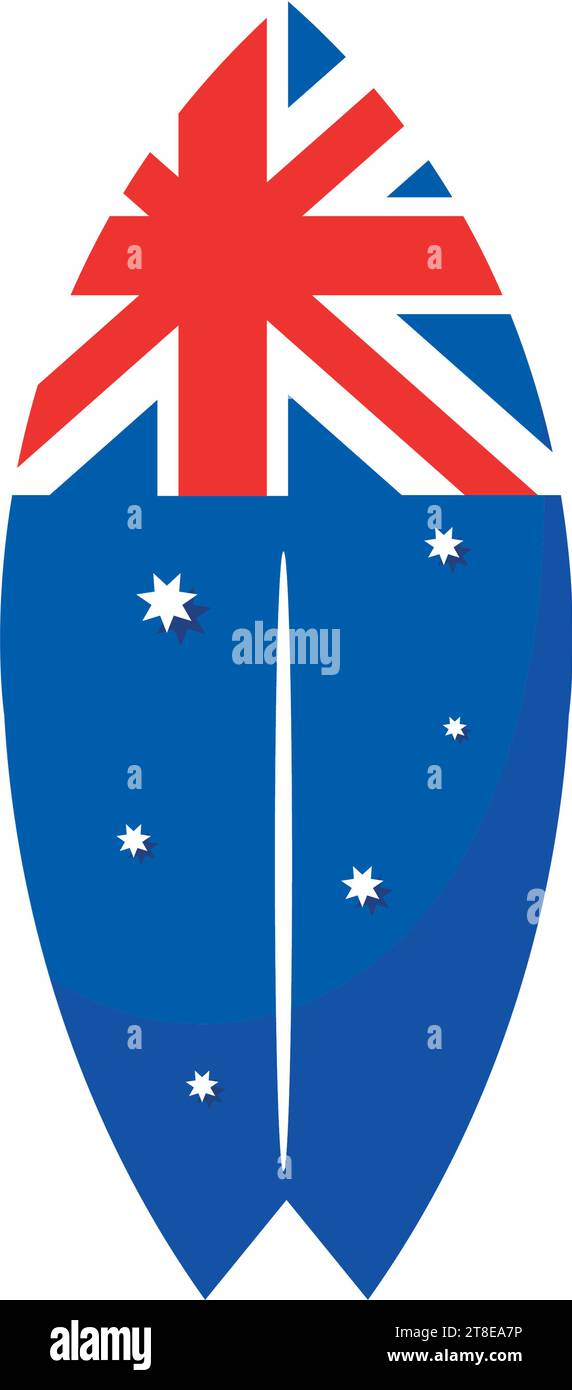 australische Tagesflagge im Surfbrett Stock Vektor