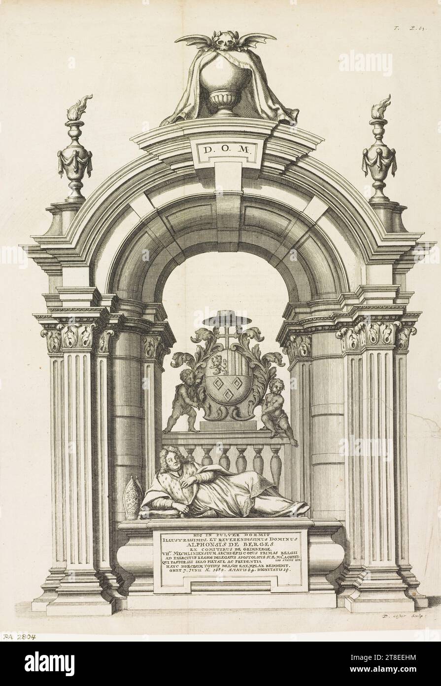 D.O.M. HIC IN PULVER DORMIT ILLUSTRISSIMUS, ET REVERENDISSIMUS DOMINUS