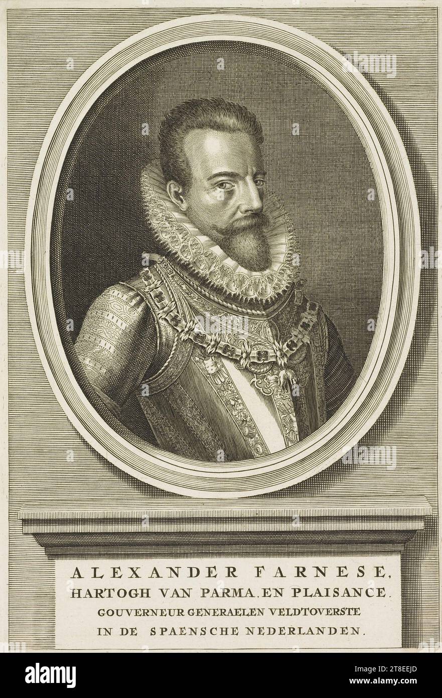 ALEXANDER FARNESE, HARTOGH VAN PARMA, EN PLAISANCE, GOUVERNEUR GENERAELEN VELDTOVERSTE IN DEN SPANISCHEN NIEDERLANDEN Stockfoto