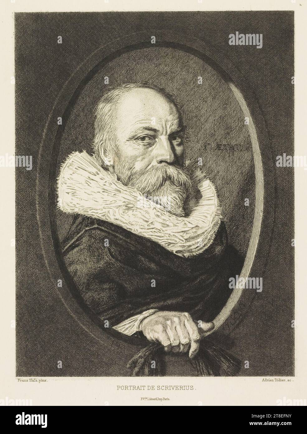 Frans Hals, pinx. Adrien Didier, sc. PORTRÄT VON SCRIVERIUS. Francois Liénard, Imp Paris Stockfoto