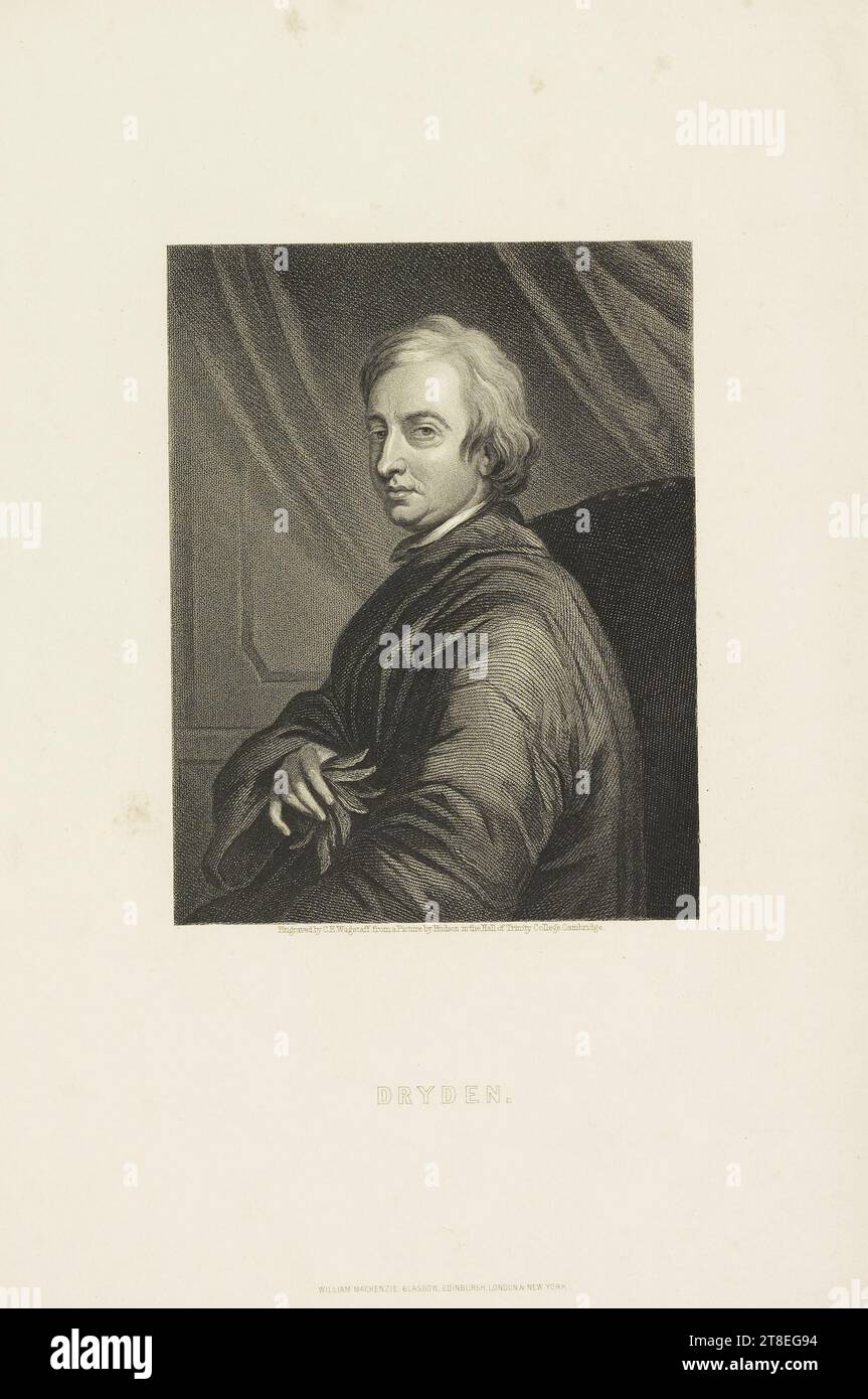 Gravur von C.E. Wagstaff aus einem Bild von Hudson in der Halle des Trinity College Cambridge. DRYDEN. WILLIAM MACKENZIE Stockfoto