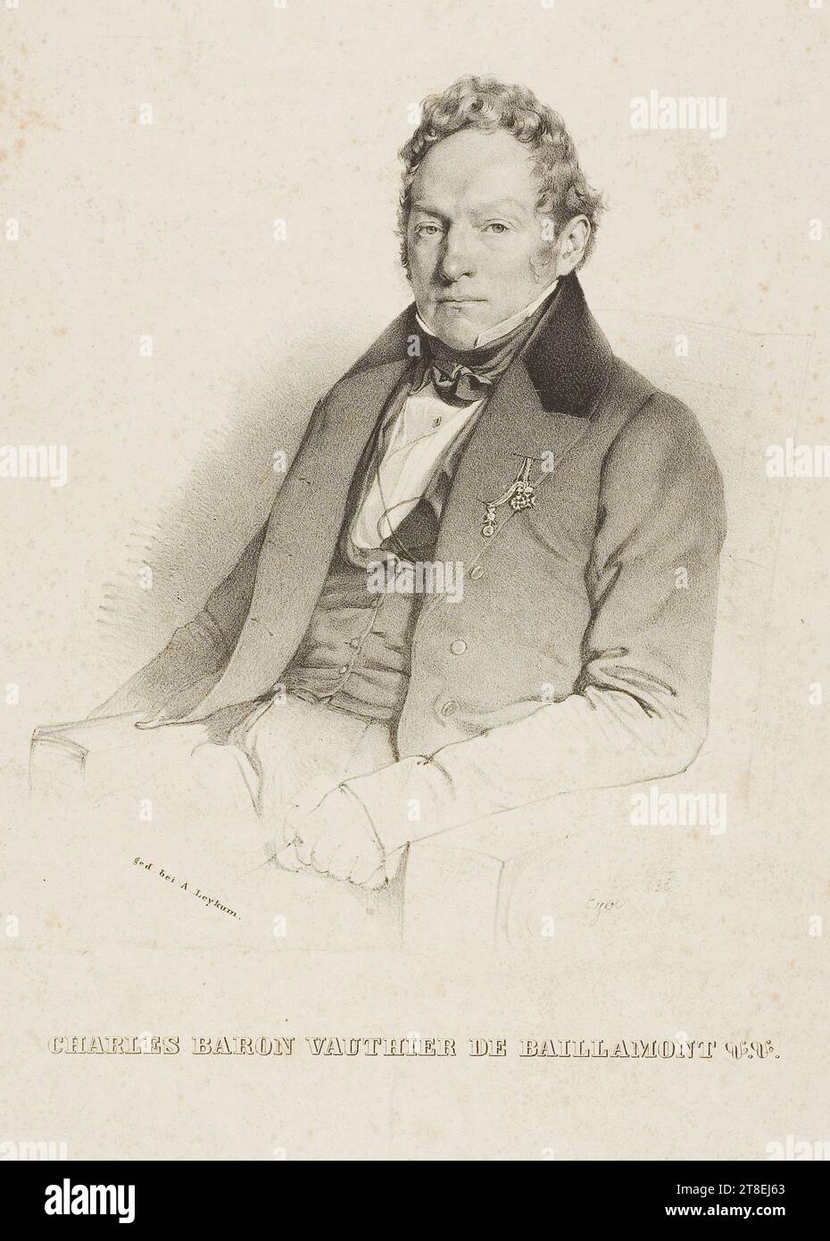 ged. Bei A. Leykum. Eybl '838. CHARLES BARON VAUTHIER DE BAILLAMONT Stockfoto