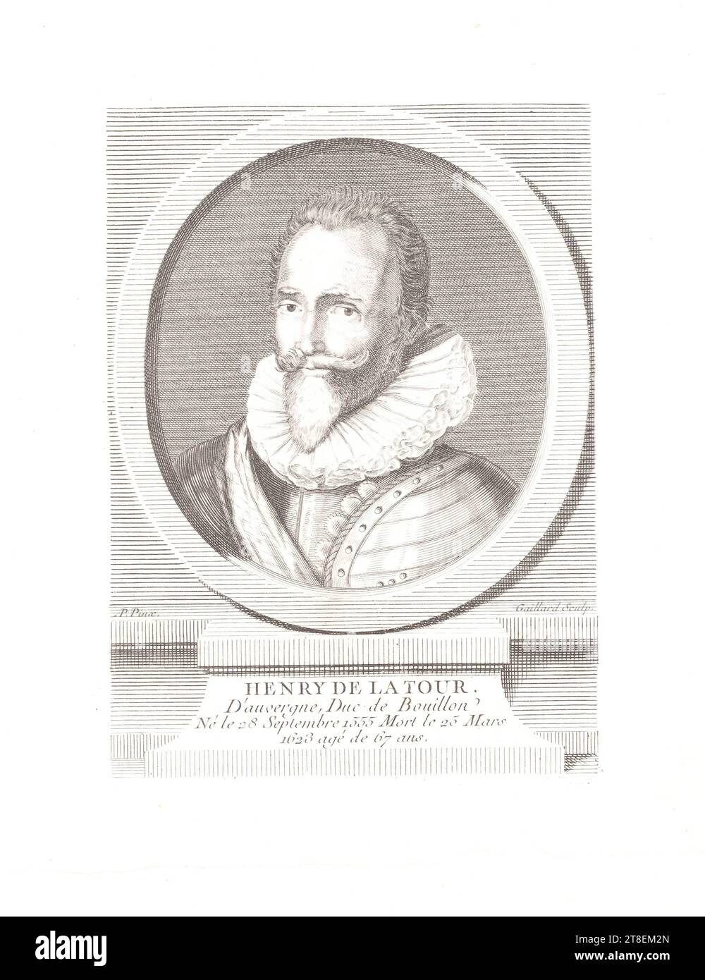 AP. Pinx. Gaillard Sculp. HENRY DE LA TOUR. D’auvergne, Herzog von Bouillon, geboren am 28. September 1555, starb am 25. März 1623 im Alter von 67 Jahren Stockfoto