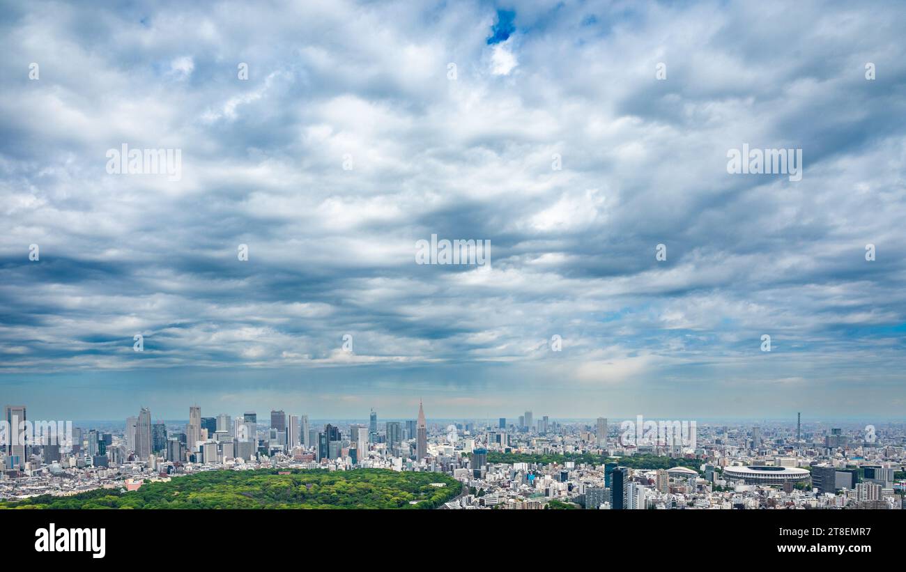 Skyline von Tokio mit Blick auf Shibuya und Shinjuku Stockfoto
