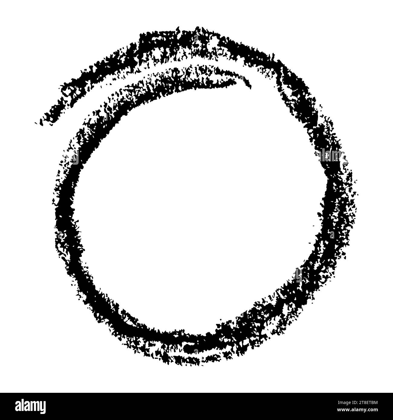 Kreisförmiger Rahmen für anthrazitfarbenen Buntstift. Handgezeichnetes schwarzes Aktivkohlesymbol für handgezeichnete Diagramme. Zeichnung von Vektorkritzelmarkierungen. Einfaches Freihandelement. Stock Vektor