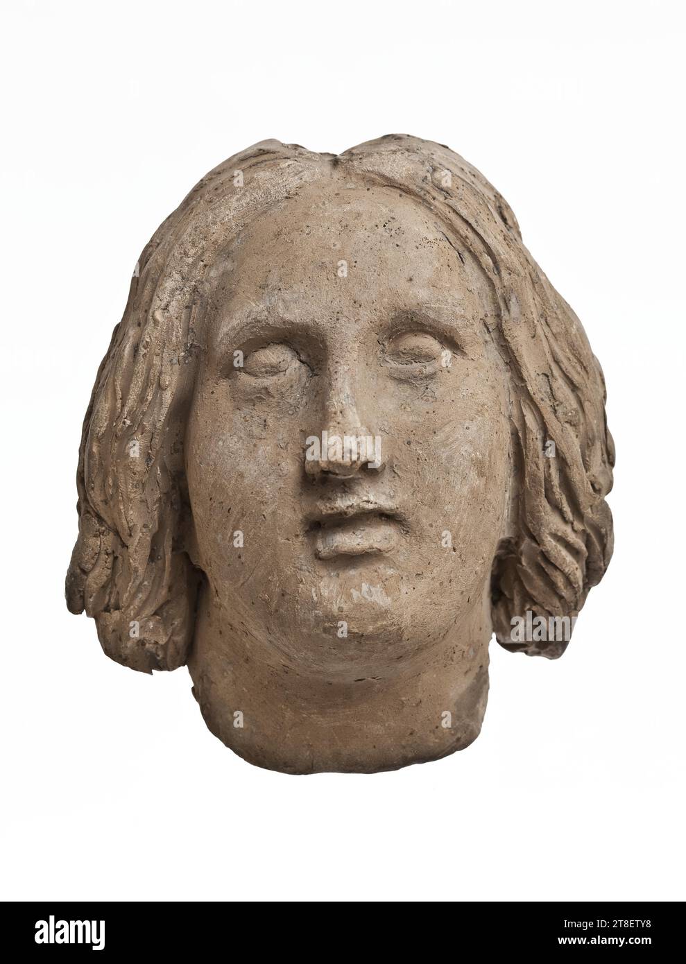 Kopf eines Engels, Bertel Thorvaldsen, 1770-1844, 1842, Skulptur, Relief, unbefeuert, modelliert, Höhe 12,3 cm, Skulptur, Europa, Moderne (1800-1914 Stockfoto