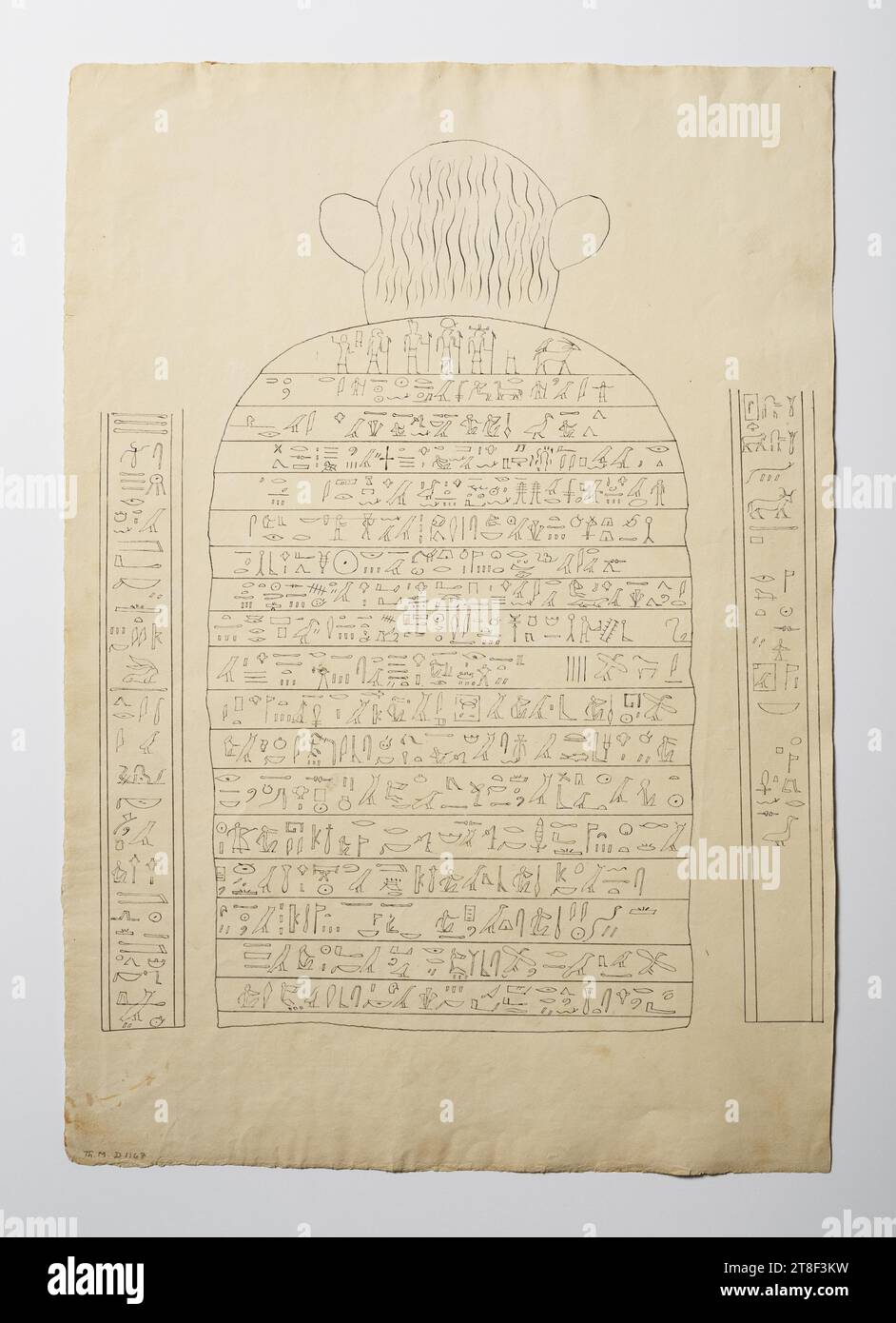 Stele mit Harpokrates und Bes, verso, John Walker, Zeichnung, gezeichnet, Höhe mm, Breite mm, Entwurf, Zeichnung, Europa, Erleuchtung (1690 - 1800 Stockfoto